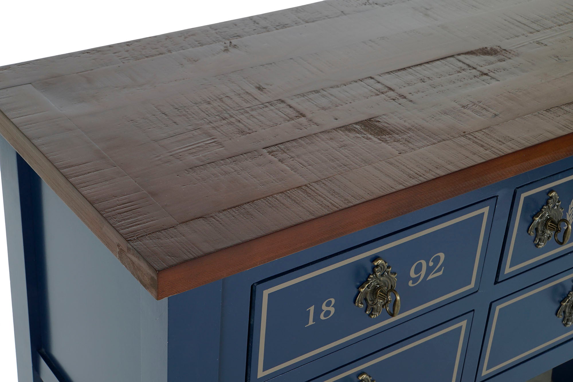 Consola Paulownia 103X35X80 10Caj, Azul Marino