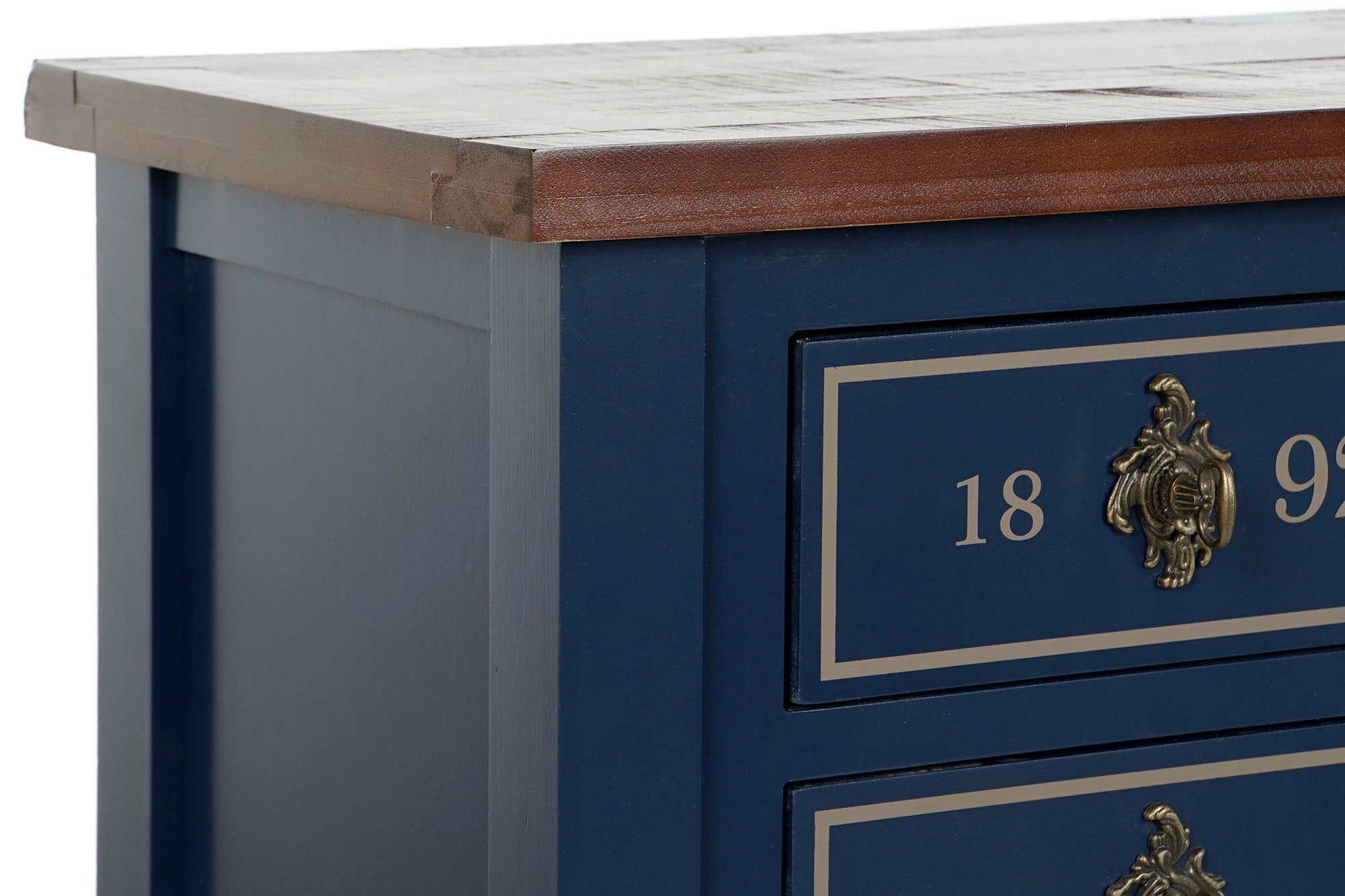 Consola Paulownia 103X35X80 10Caj, Azul Marino