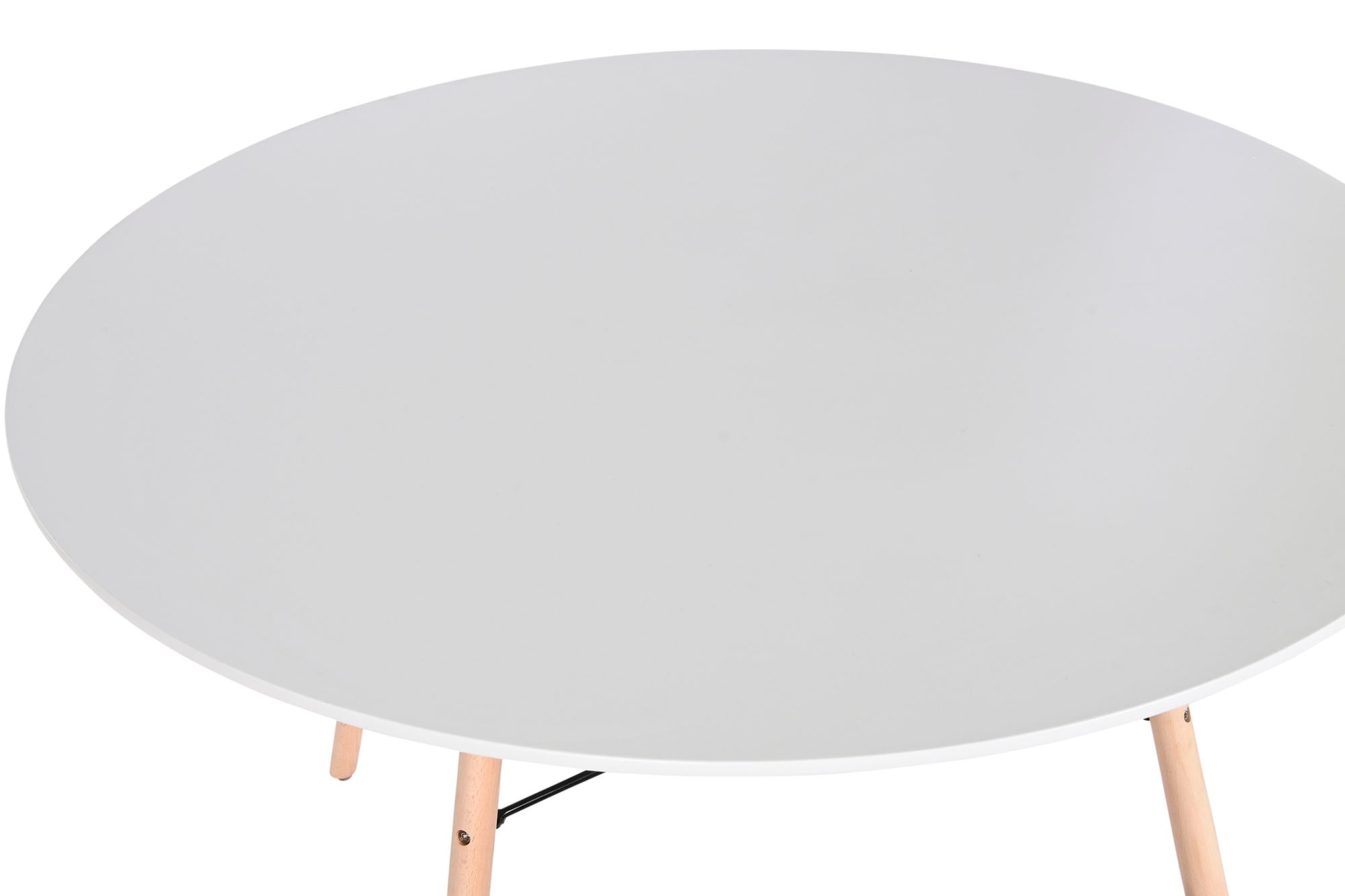 Mesa Redonda Comedor Mdf Abedul 120X120X74 Blanco