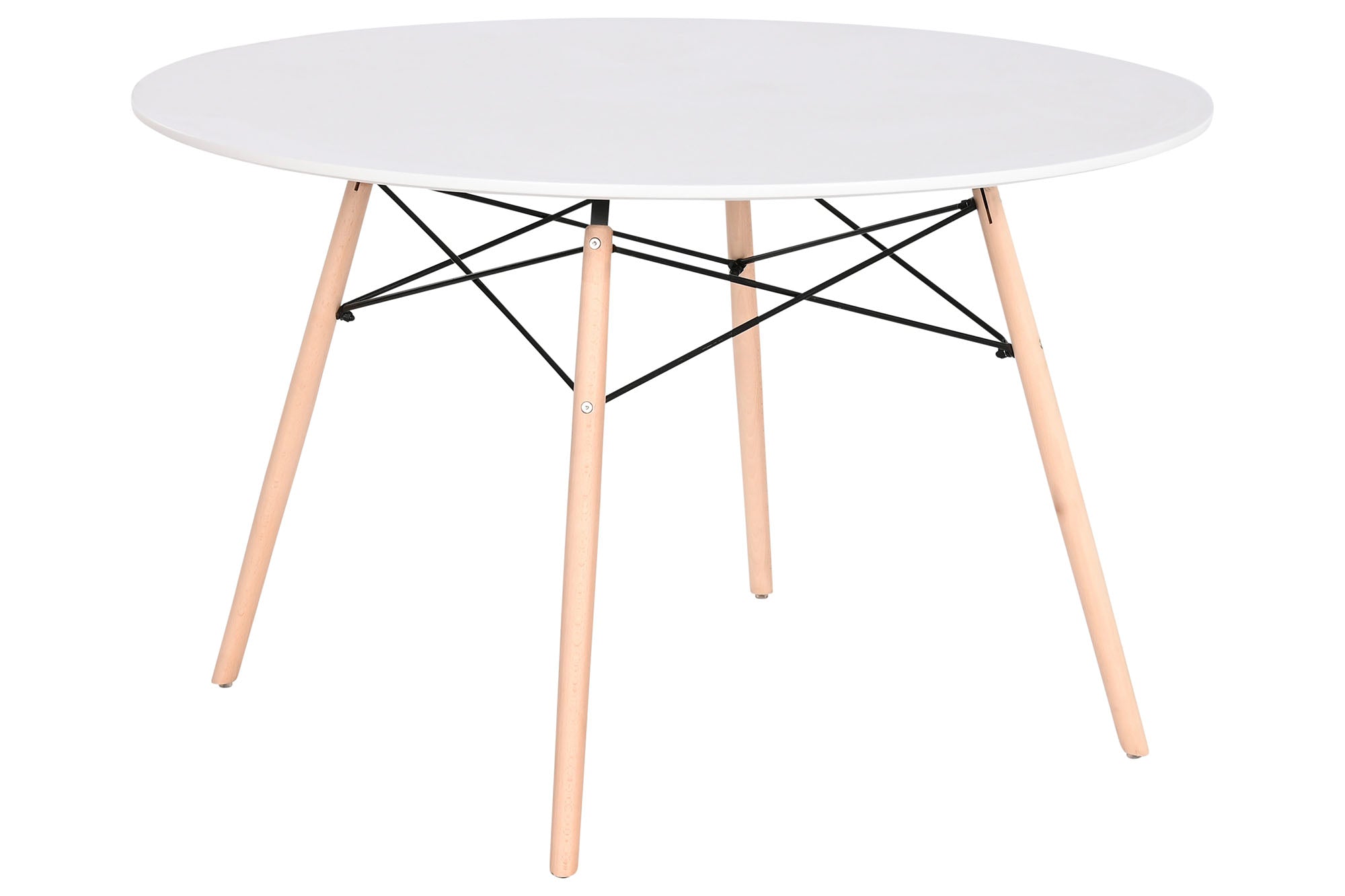 Mesa Redonda Comedor Mdf Abedul 120X120X74 Blanco