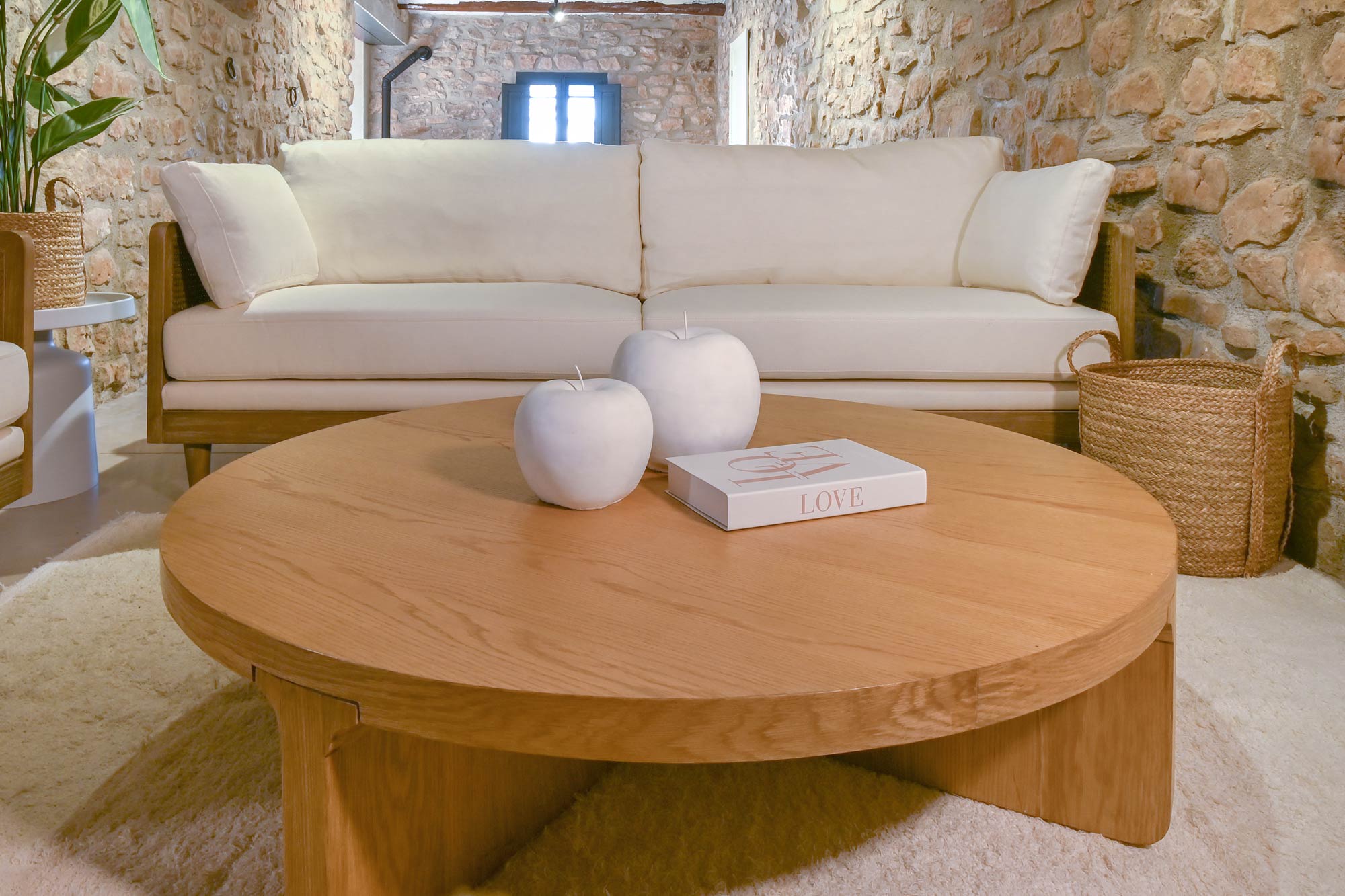Mesa de Centro MDF Carvalho 121X121X31,5 34,70 Folheado
