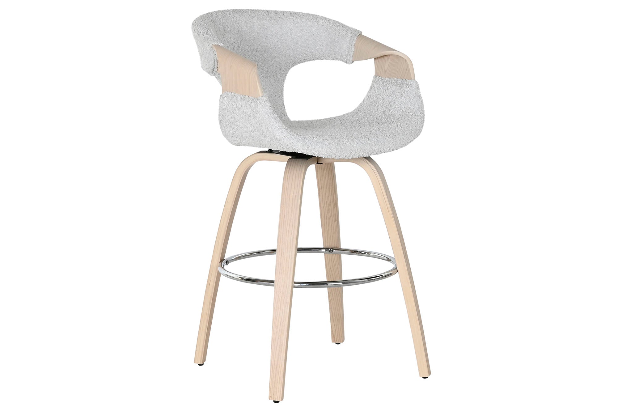 Taburete Madera Poliester 55,5X52,5X92,5 Gris