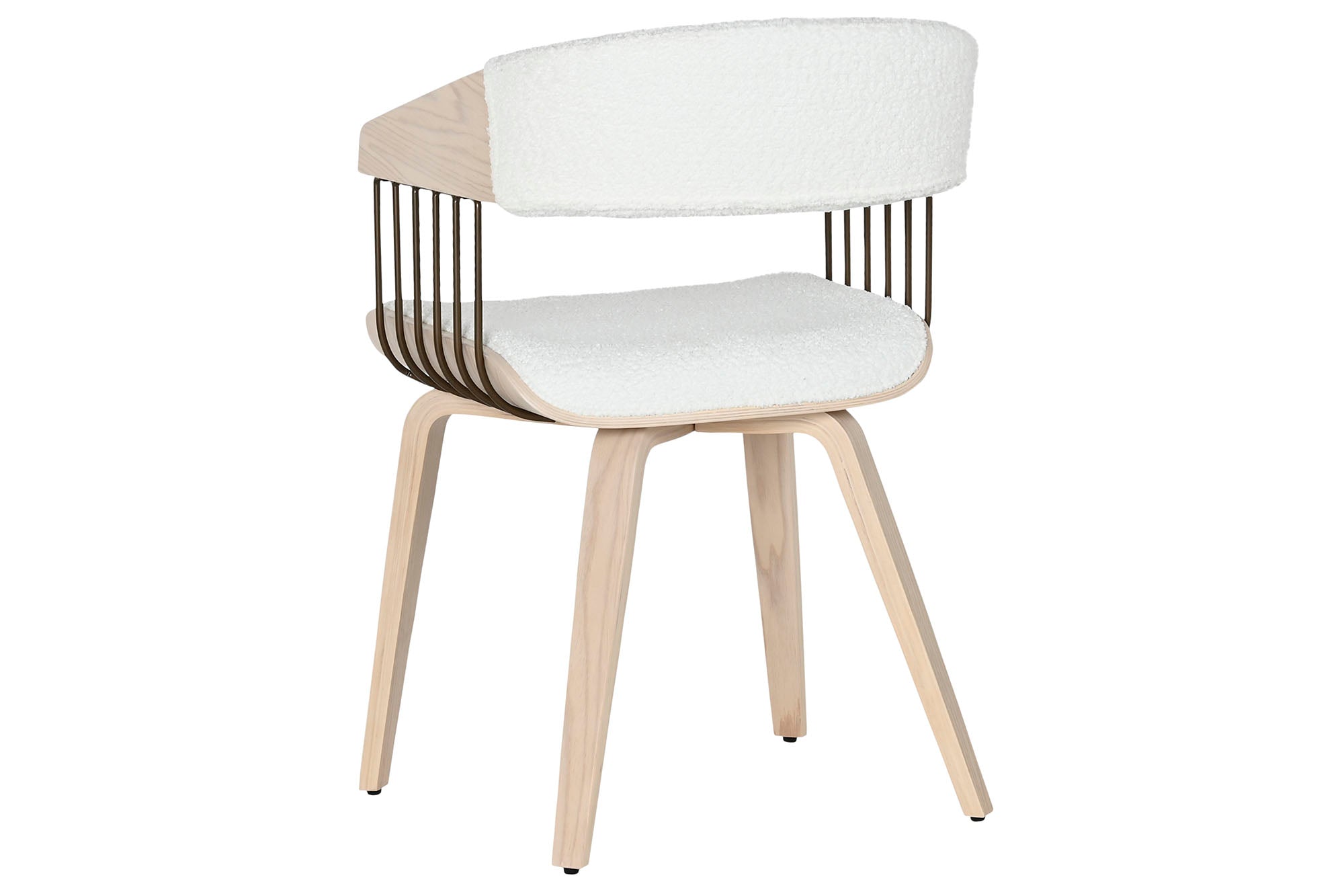 Polyester Wood Chair 51X55X76.5 White