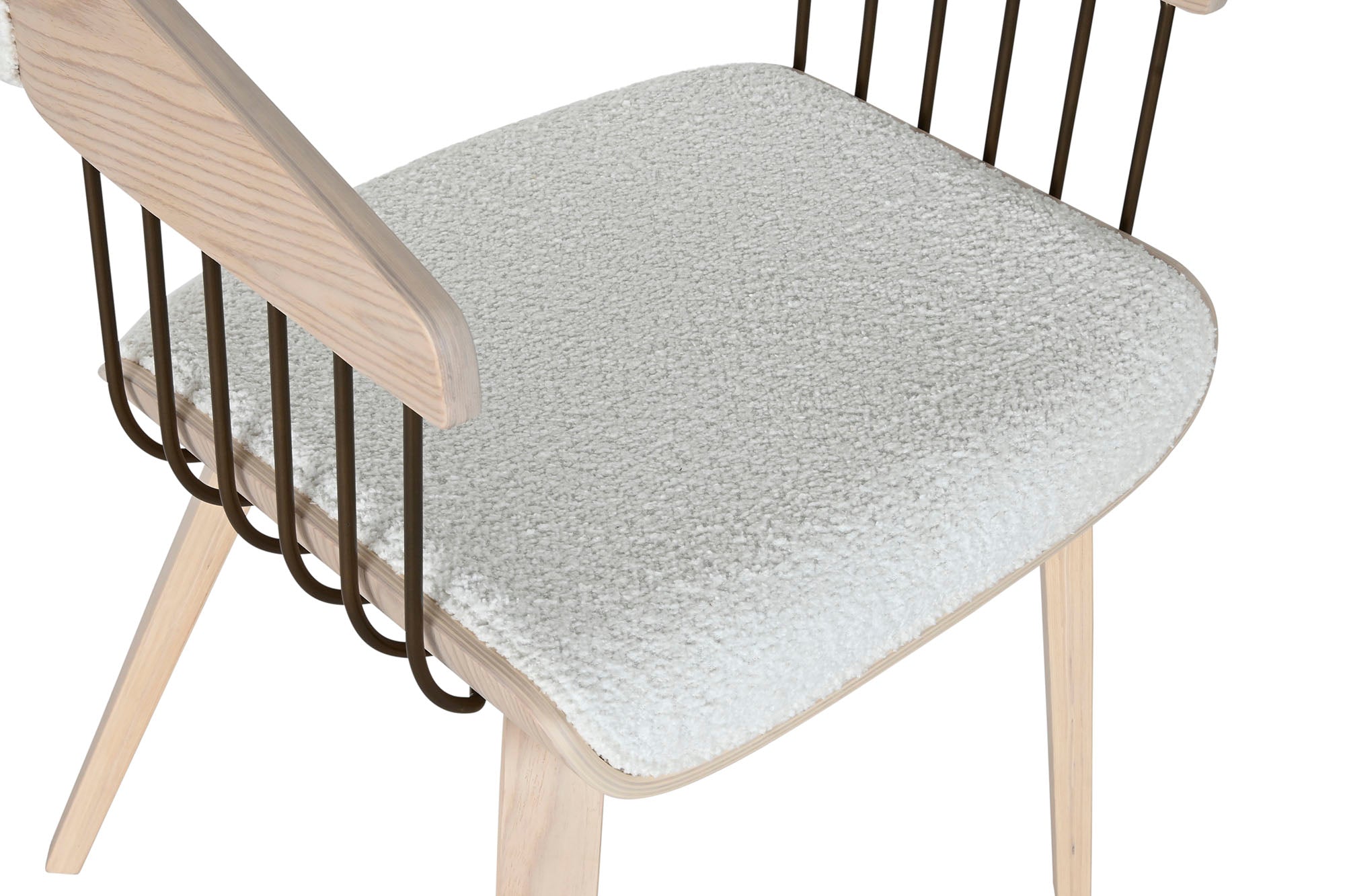 Cadeira de madeira de poliéster 51x55x76,5 branca