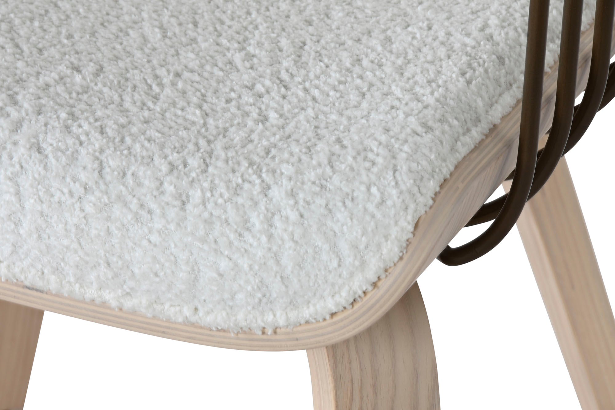 Cadeira de madeira de poliéster 51x55x76,5 branca