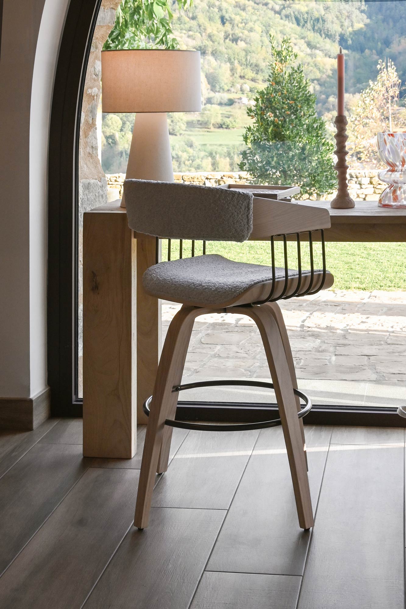 Polyester Wood Chair 51X55X76.5 Grey