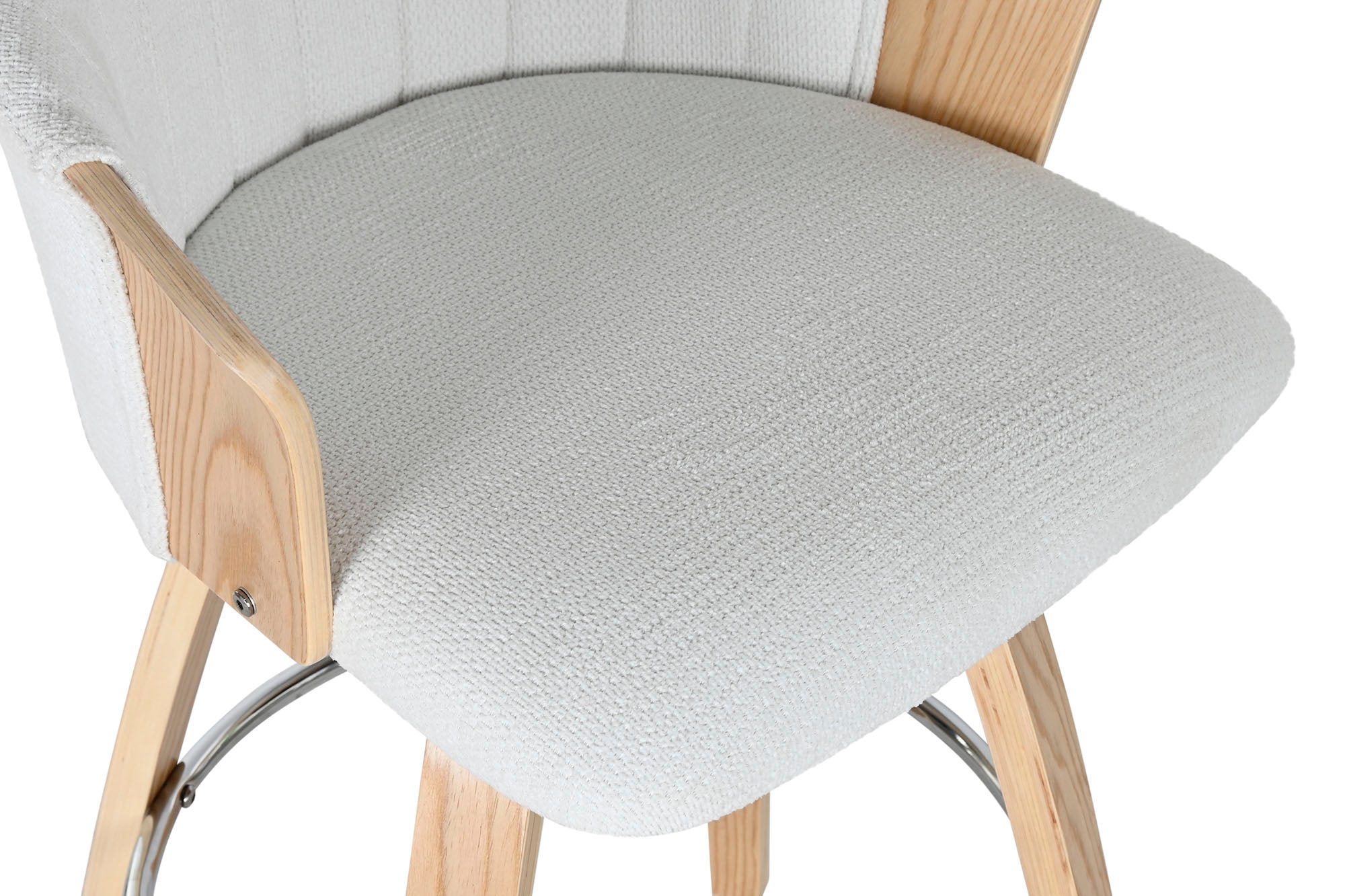 Taburete Madera Poliester 53,5X50,5X88 Blanco