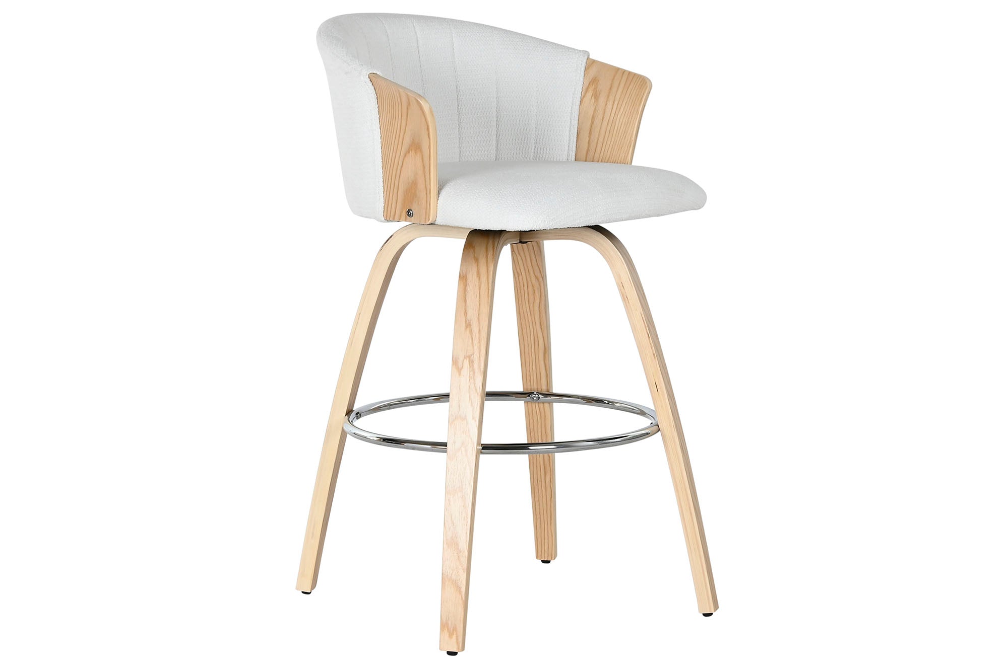 Taburete Madera Poliester 53,5X50,5X88 Blanco