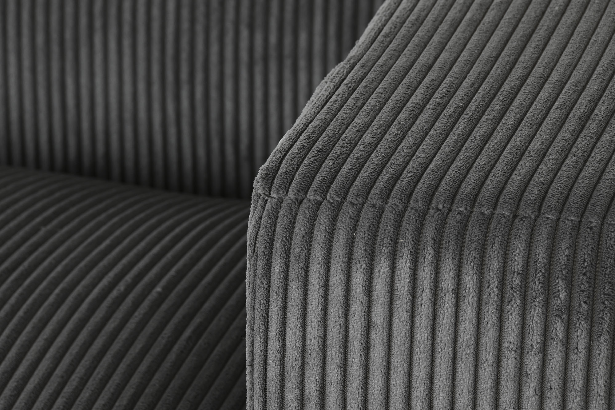 Sofa Poliester 224X95,5X66,5 Pana Gris Claro