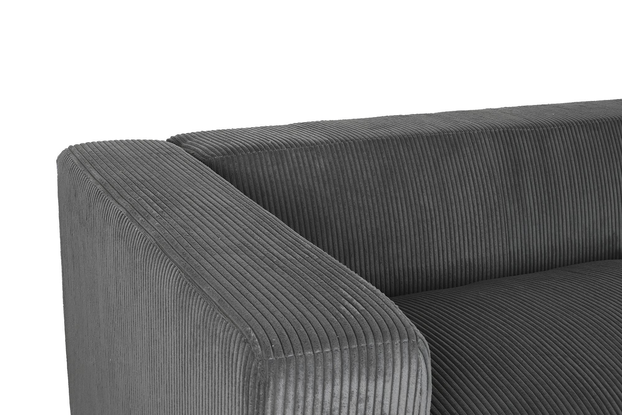 Sofa Poliester 224X95,5X66,5 Pana Gris Claro