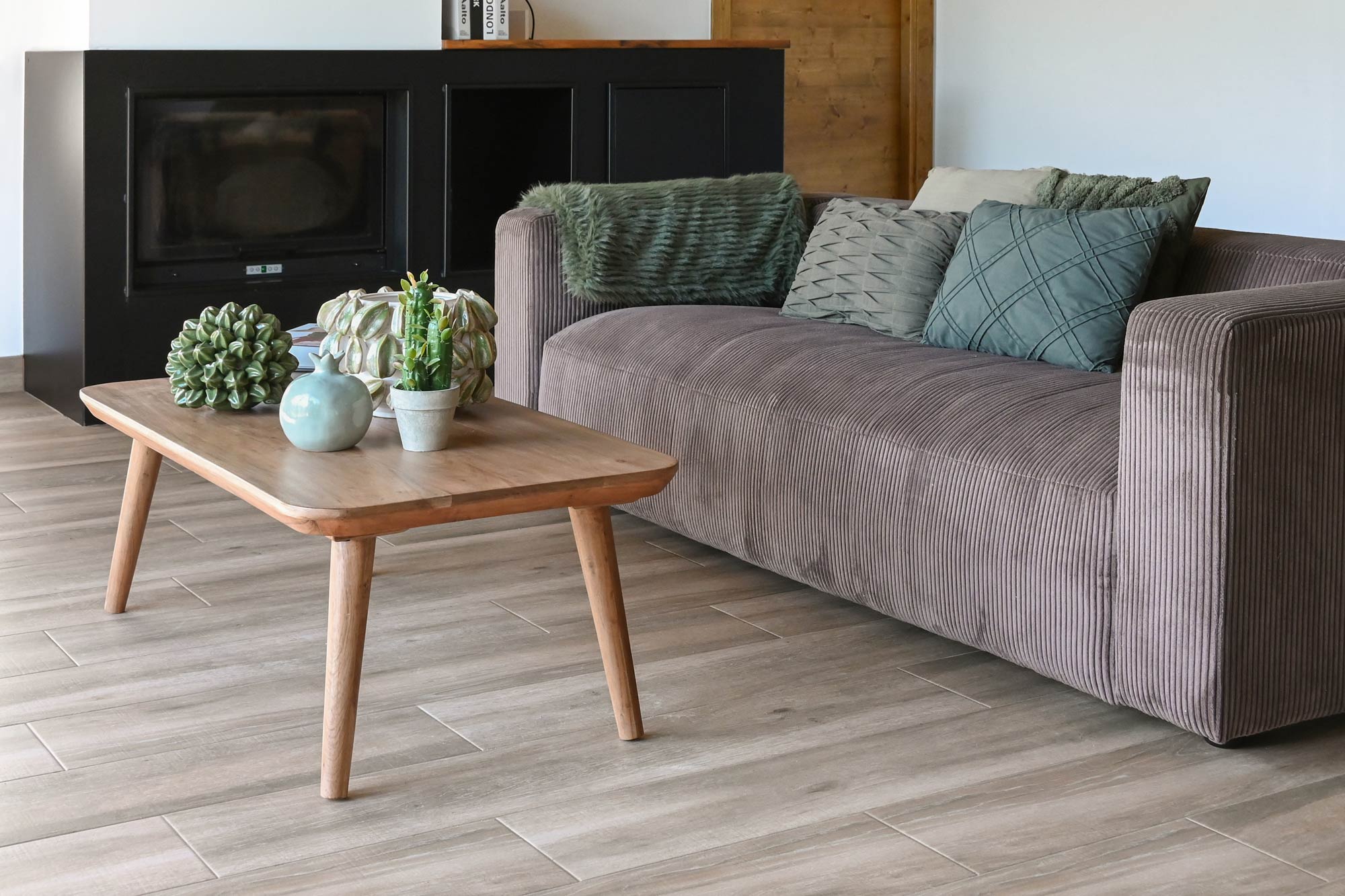 Sofá de poliéster 224x95,5x66,5 marrom