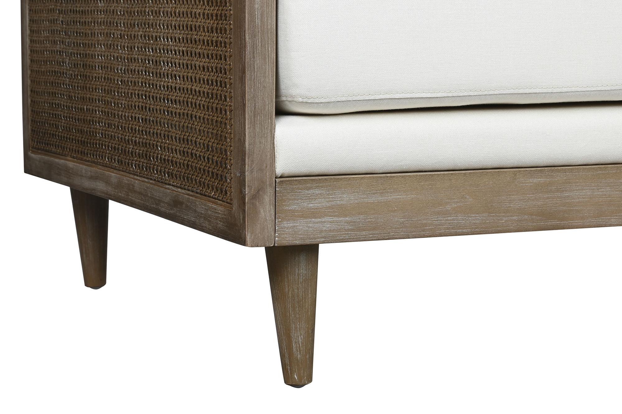 Sofá de poliéster rattan 208 x 86 x 88 marrom