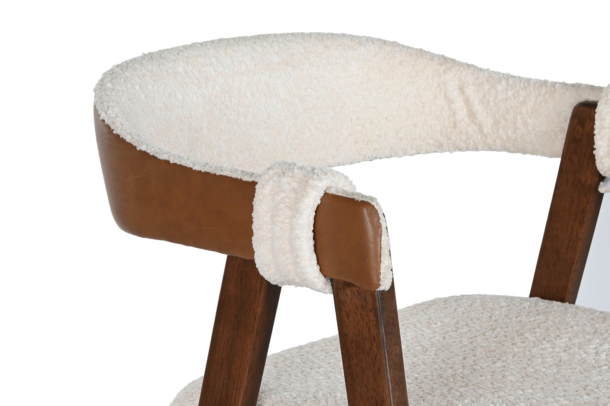 Rubber Wood Stool 54X58X86 White Loop