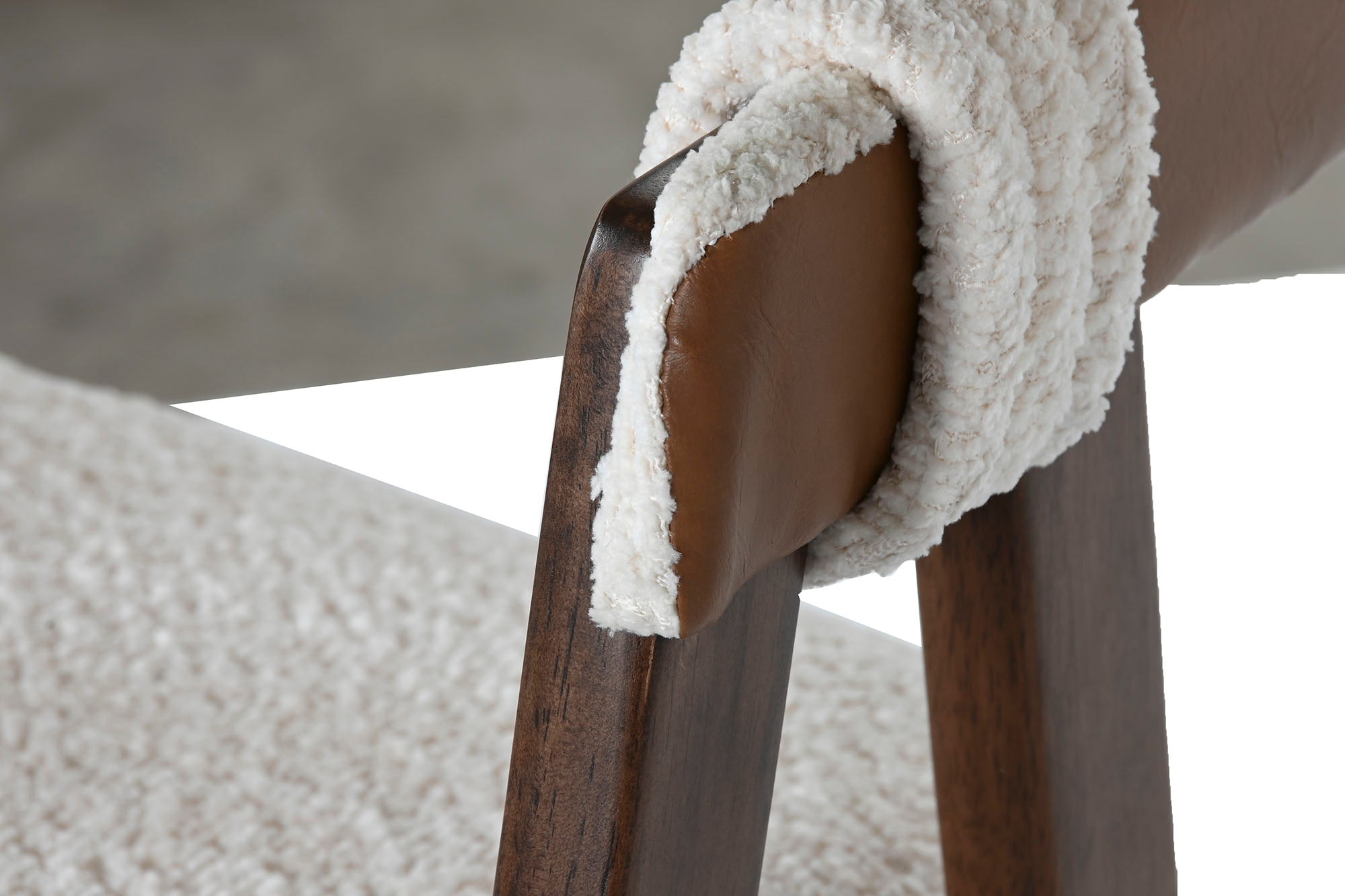 Rubber Wood Stool 54X58X86 White Loop