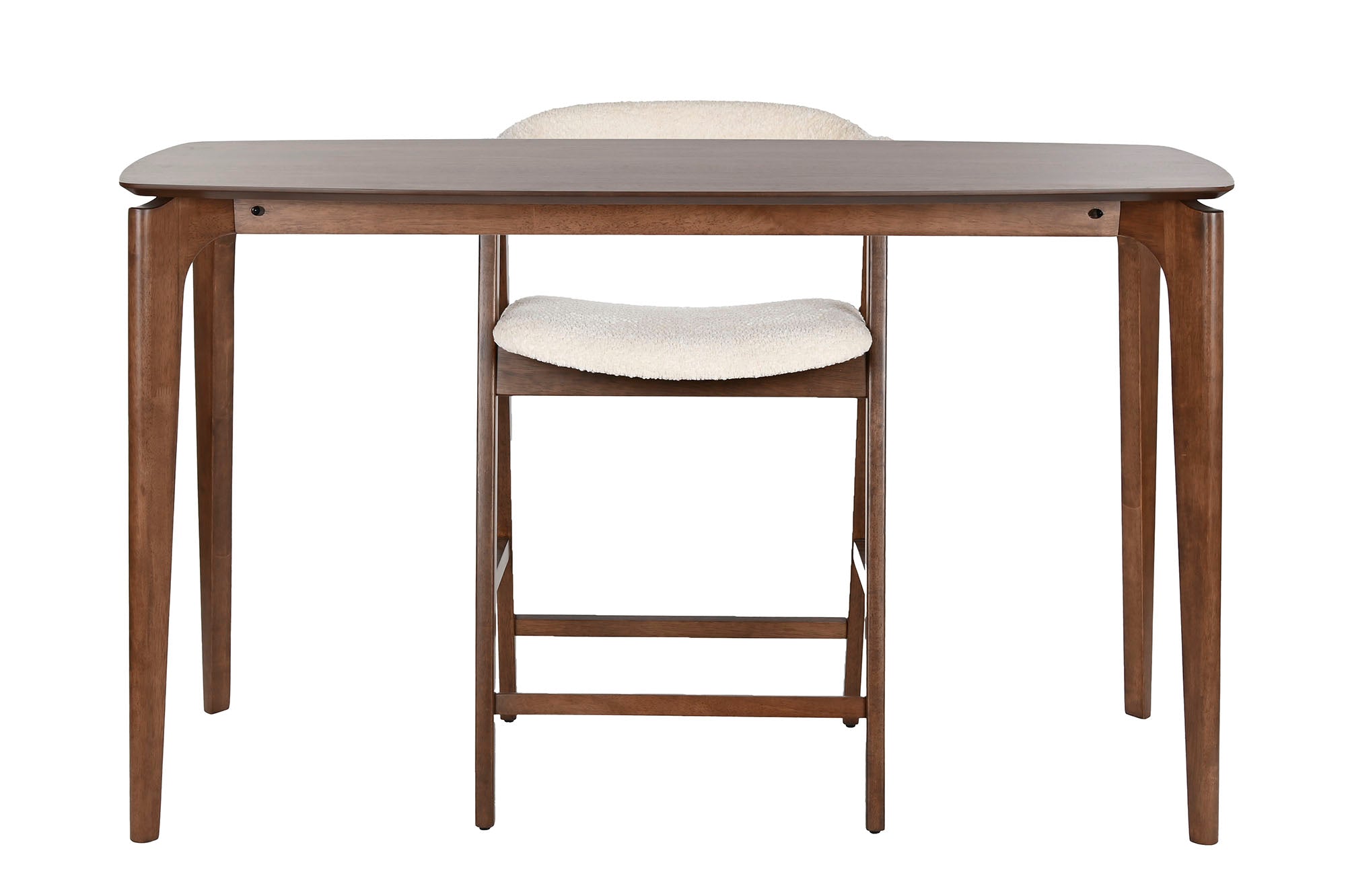 Rubber Wood Stool 54X58X86 White Loop