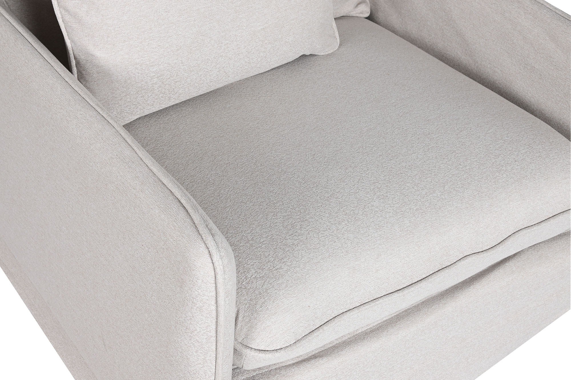 Poltrona de poliéster 85x85x74 bege com capa removível