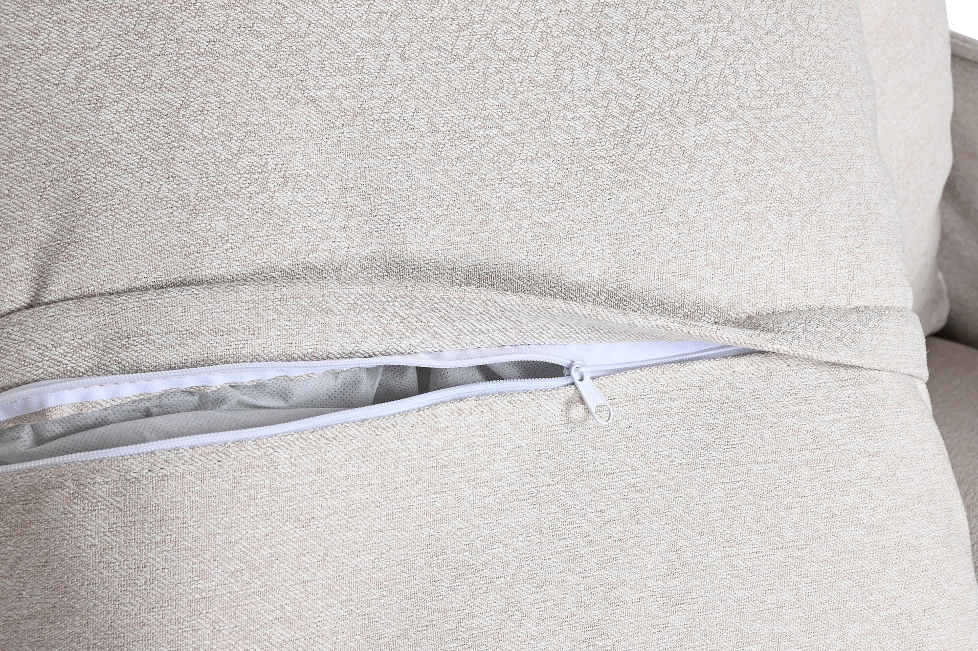 Poltrona de poliéster 85x85x74 bege com capa removível