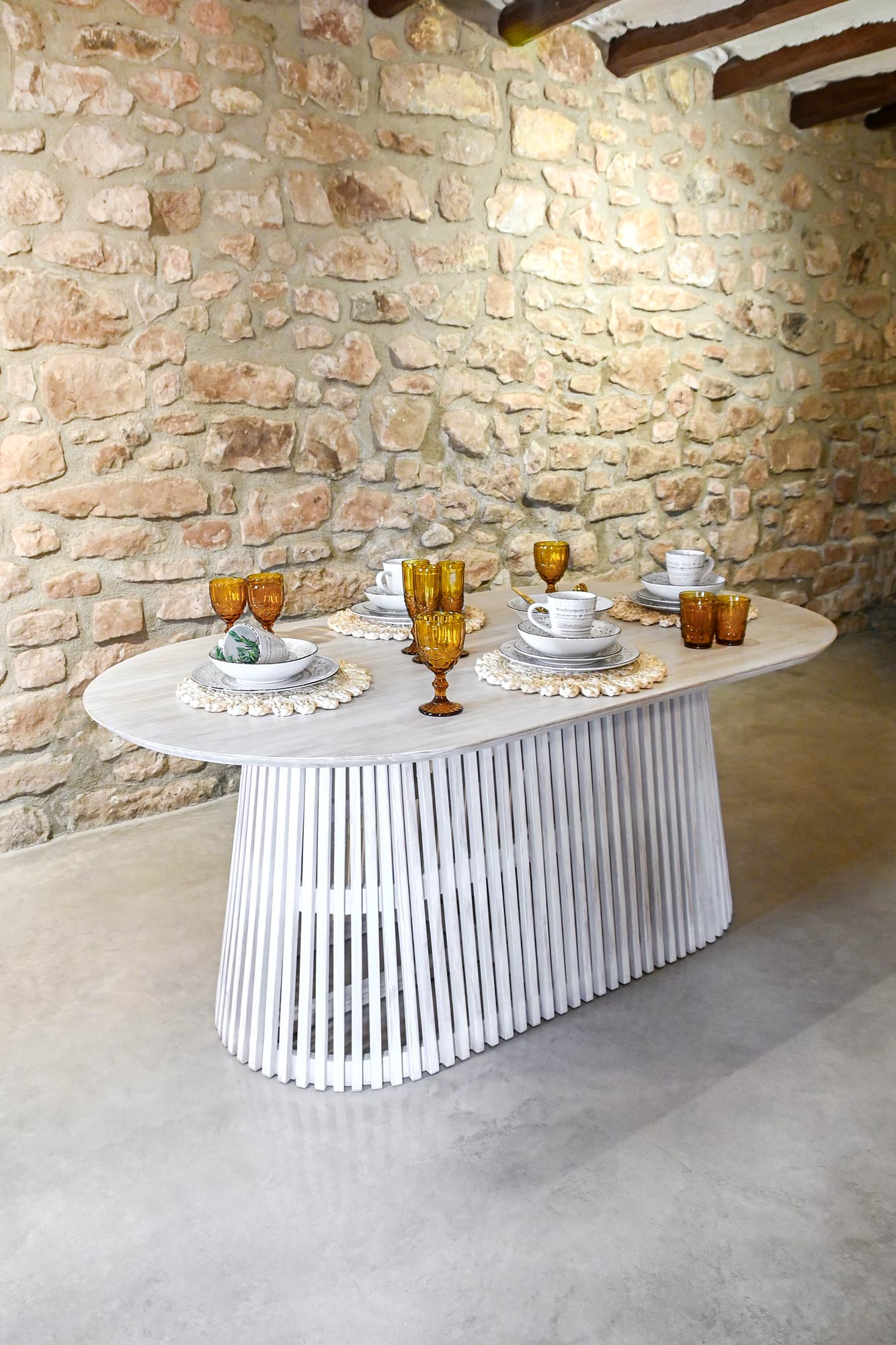 Mesa de Jantar Oval Mindi 180X100X75 Decape