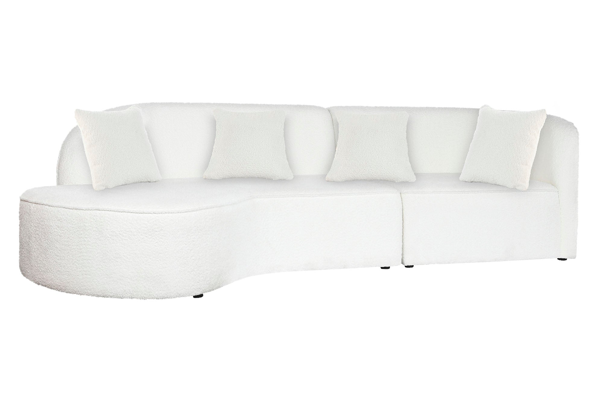 Sofa Poliester 299X107X73 Bucle Blanco