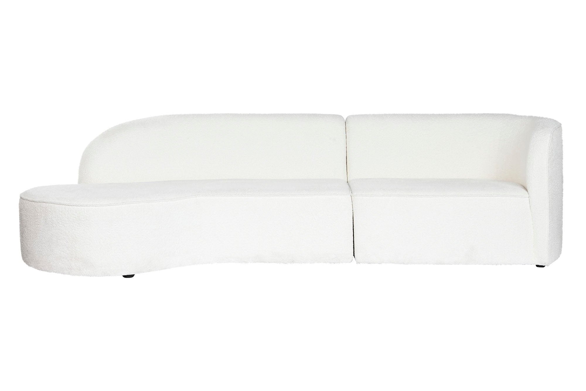 Sofa Poliester 299X107X73 Bucle Blanco