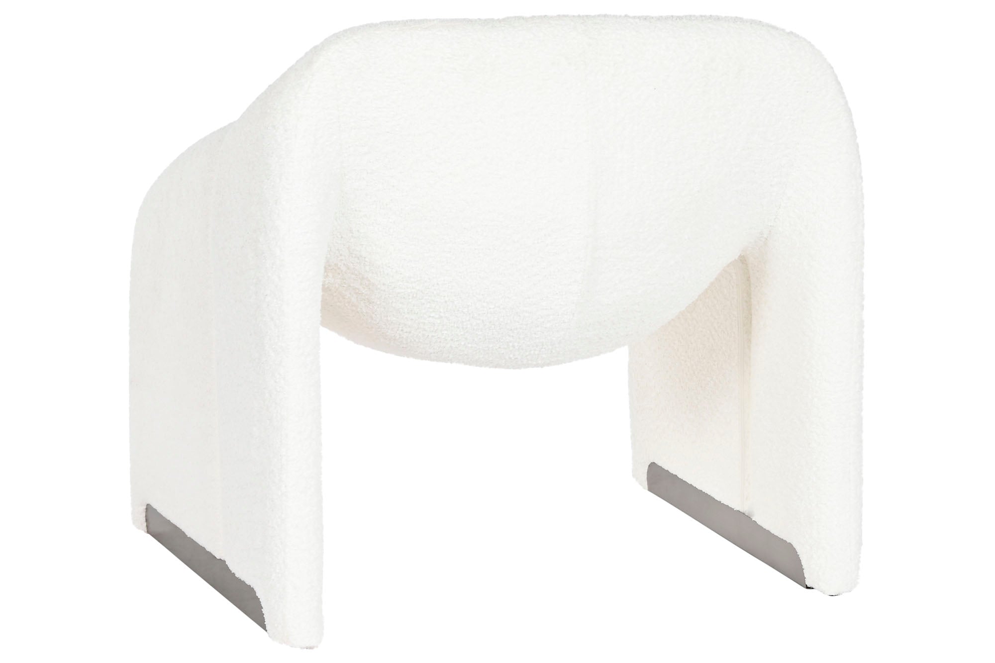 Sillon Metal Poliester 84X64X74 Bucle Blanco