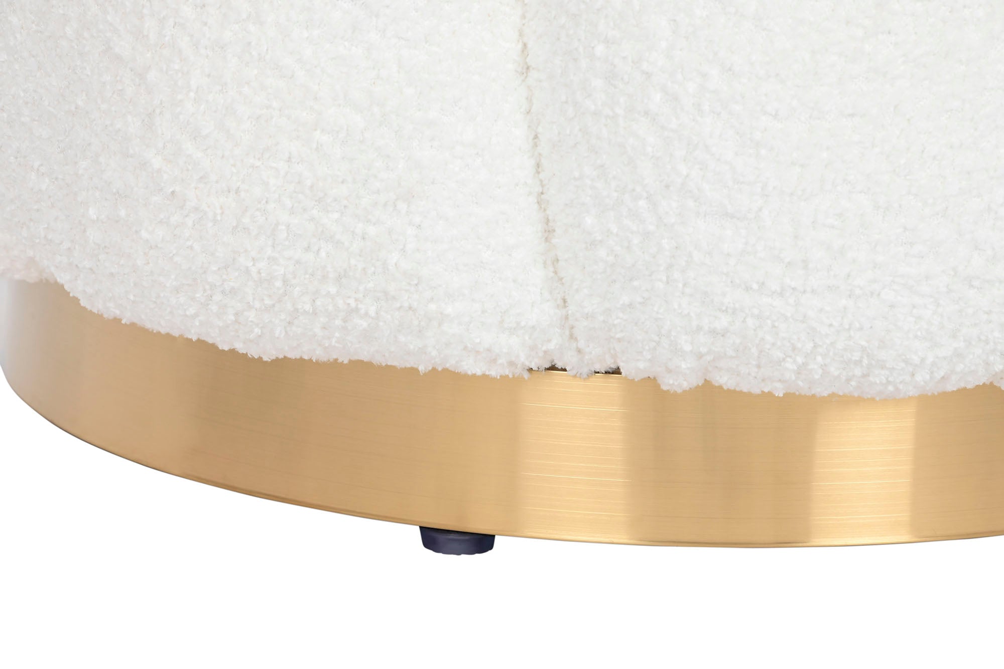 Metal Polyester Footrest 65X65X35 White Loop