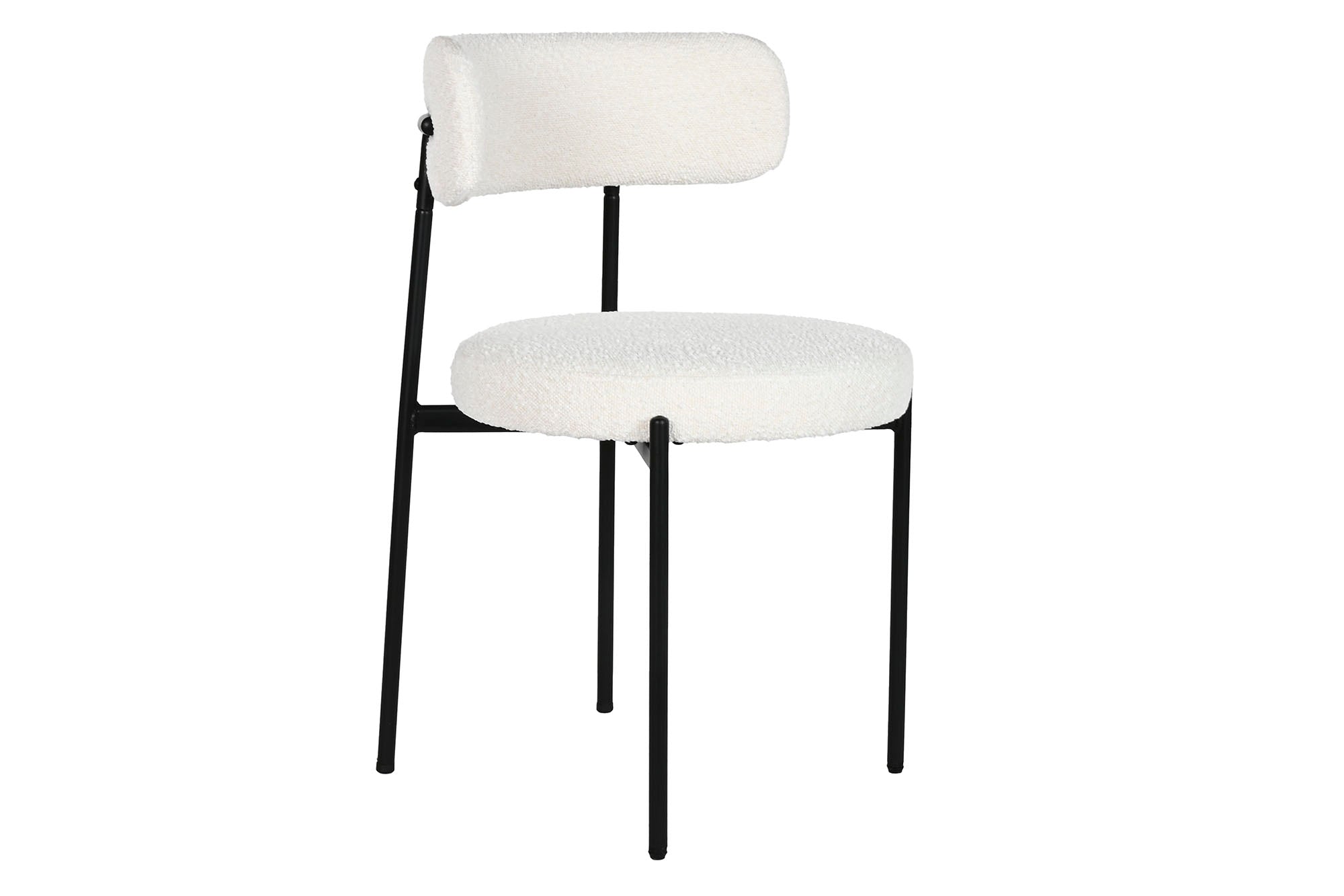 Silla Metal Poliester Bucle Blanco