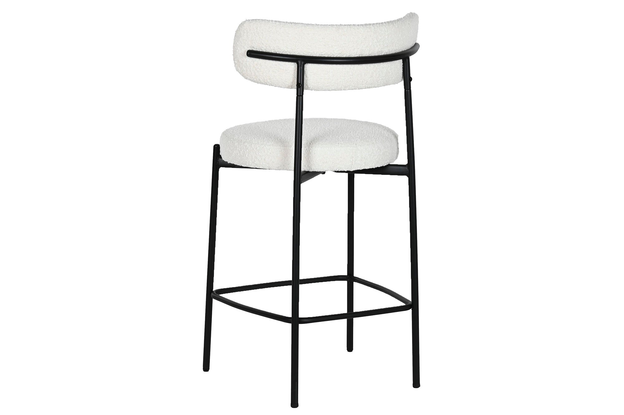 Taburete Metal Poliester 53X48X97 Bucle Blanco