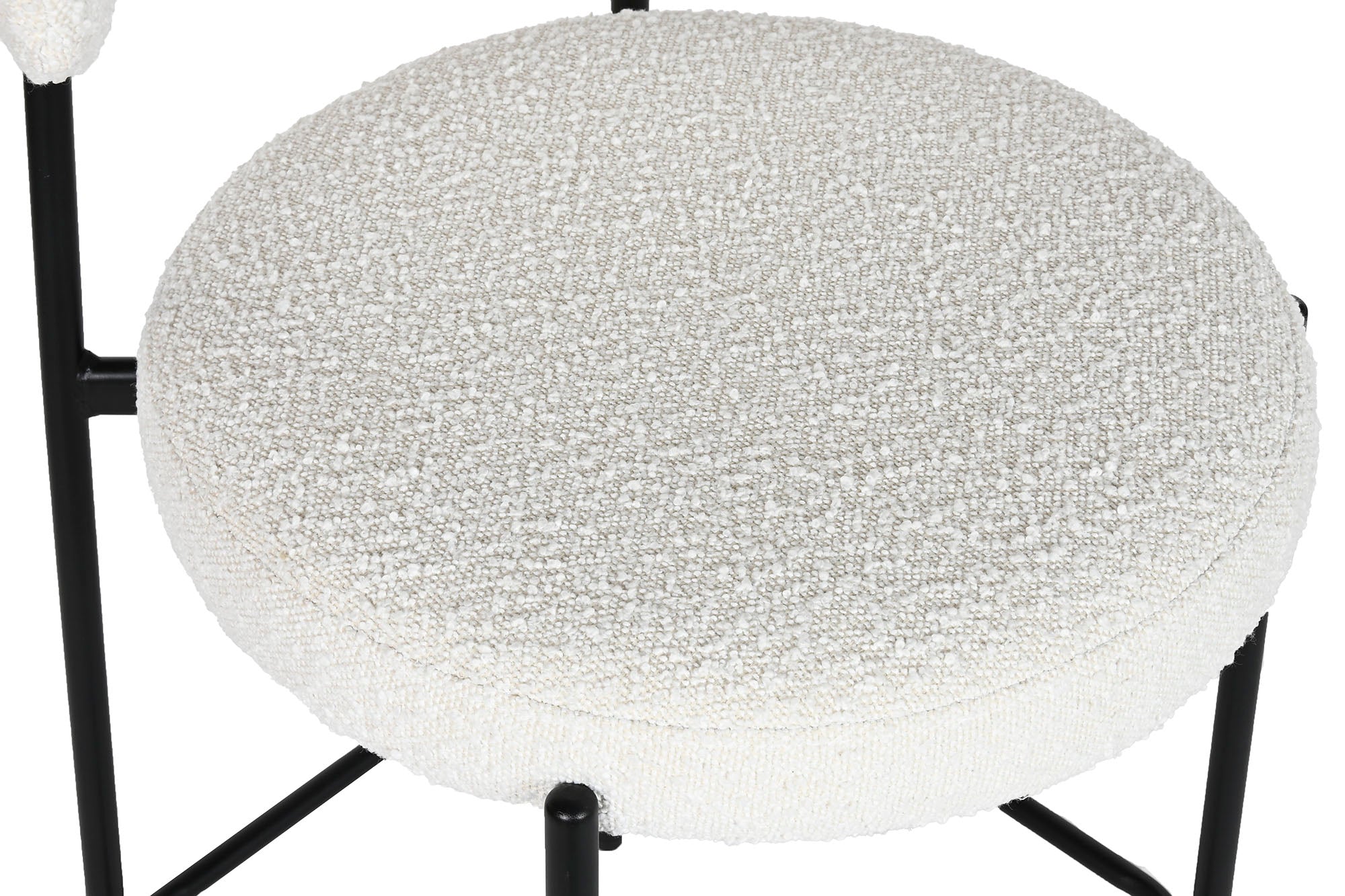 Taburete Metal Poliester 53X48X97 Bucle Blanco