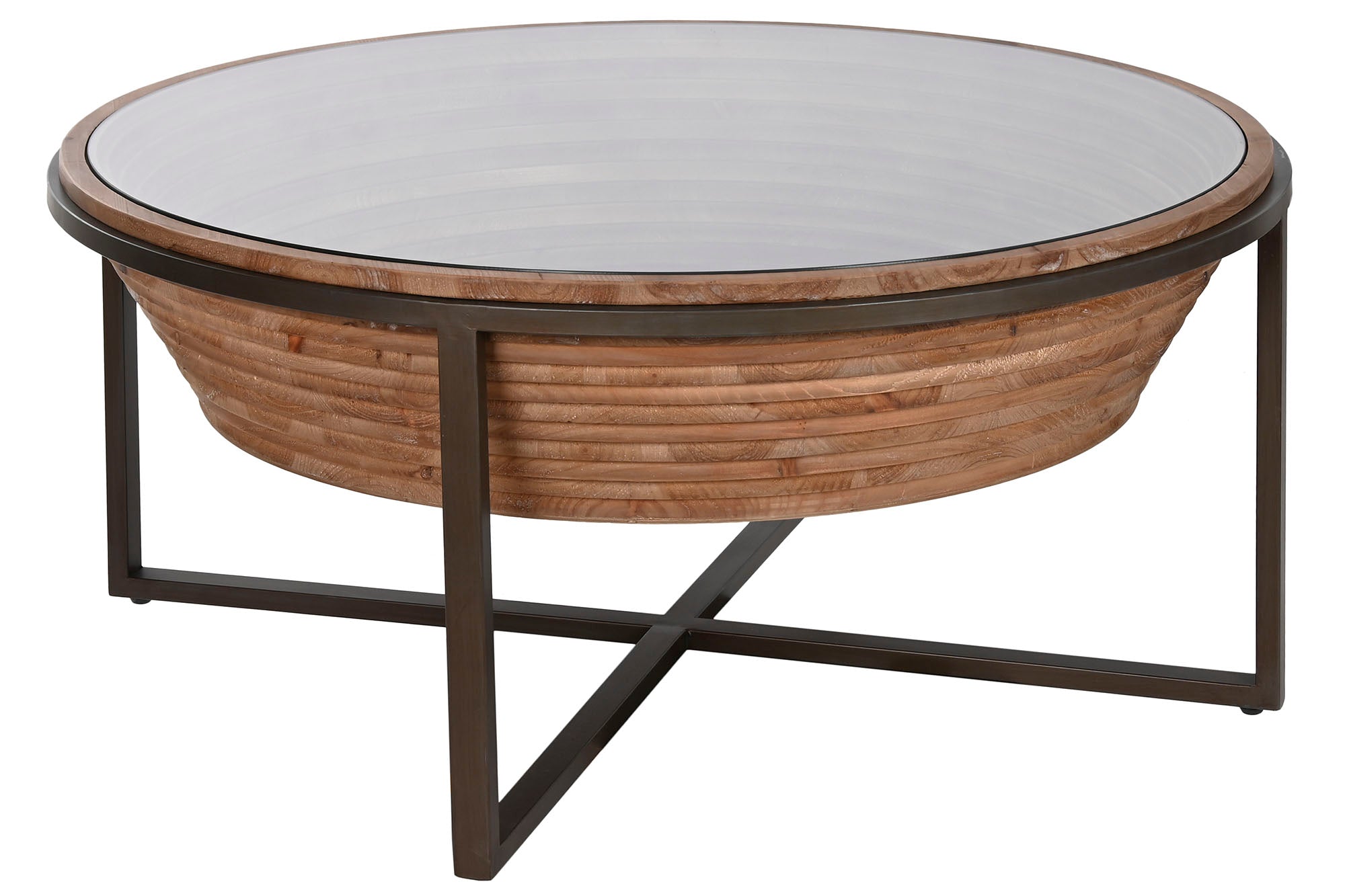 Mesa de Centro de Vidro Fir 102X102X46 Preta