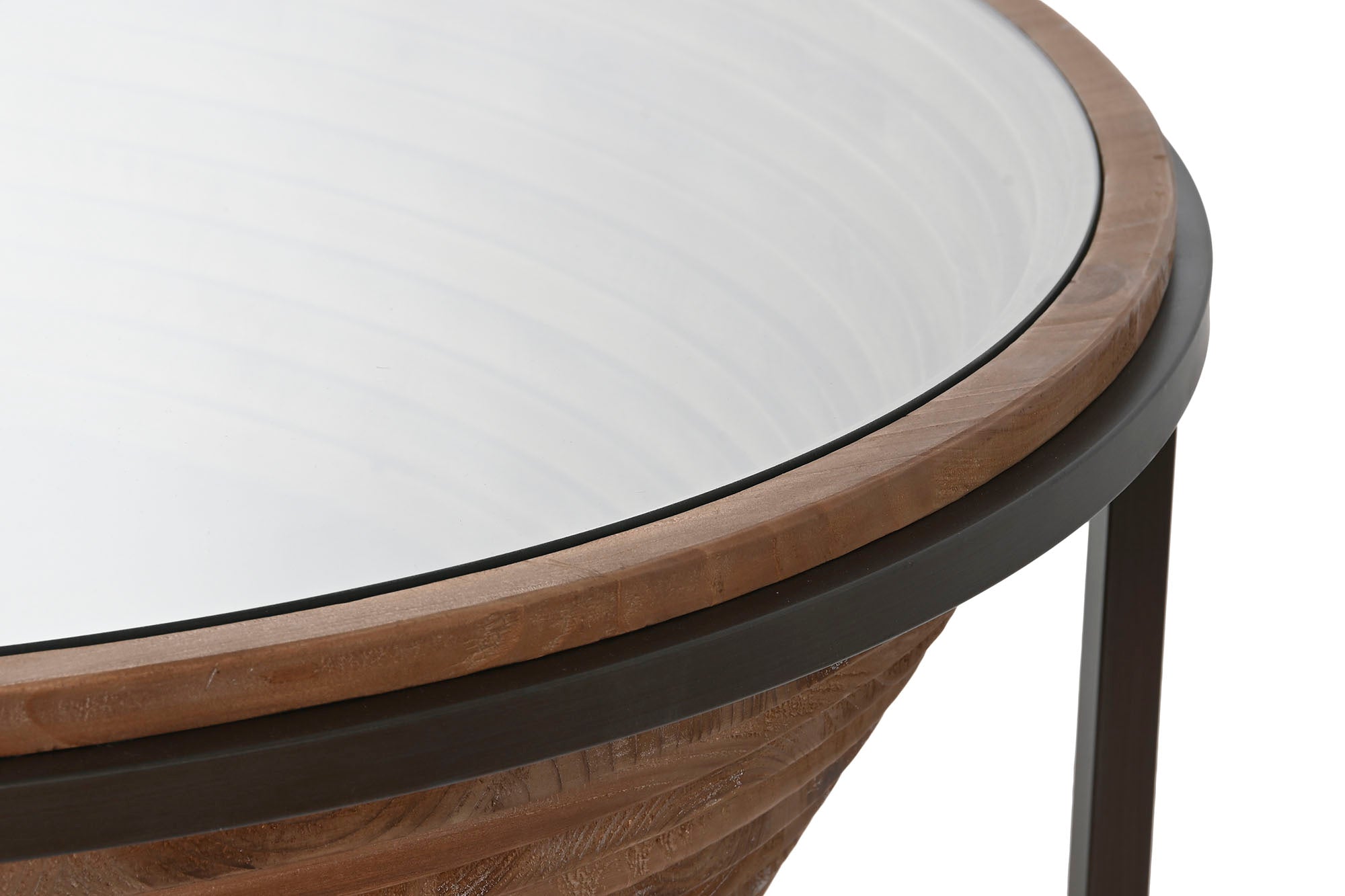 Mesa de Centro de Vidro Fir 102X102X46 Preta