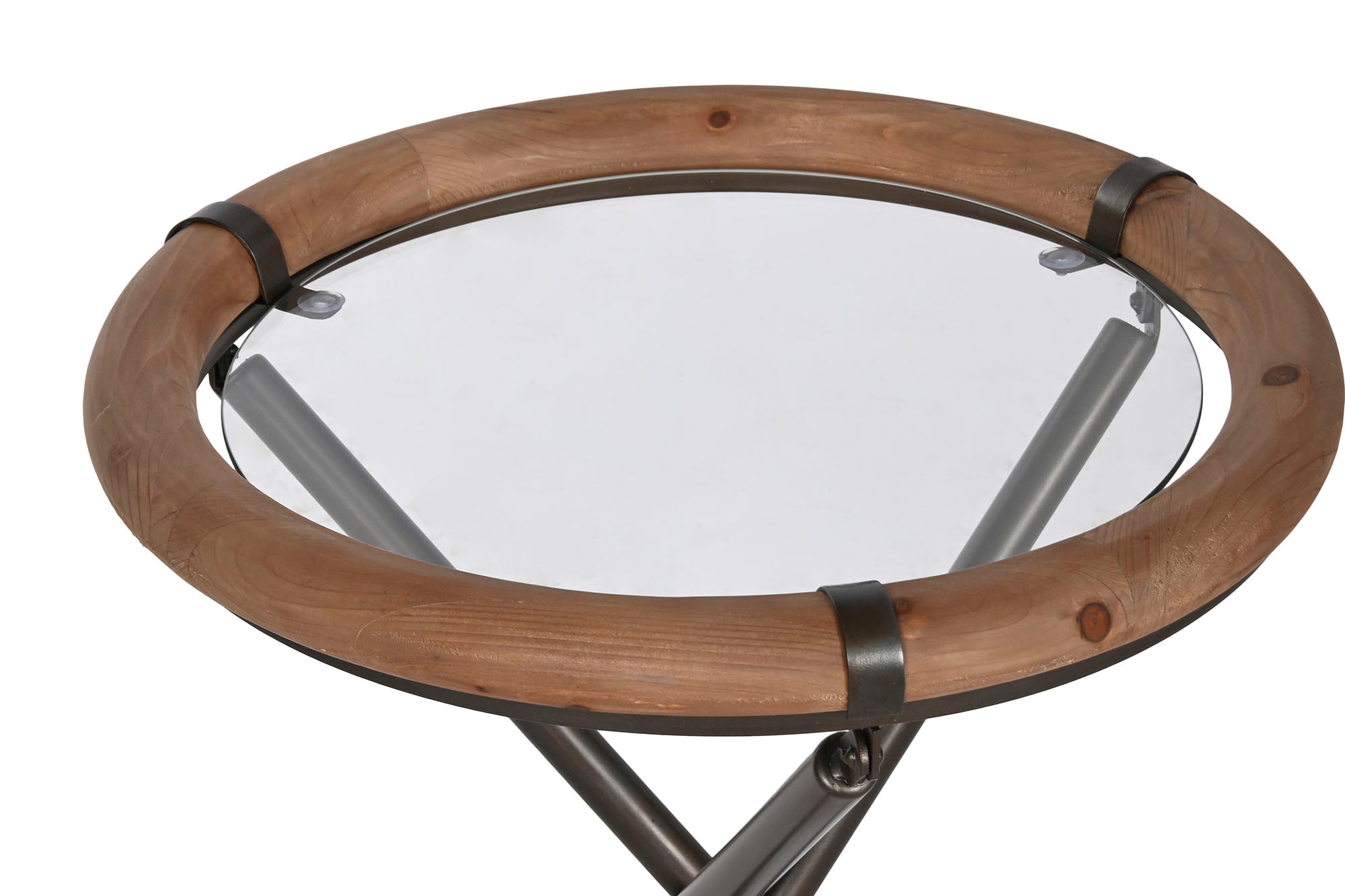 Conjunto de 2 mesas laterais de abeto cristal 65x65x66