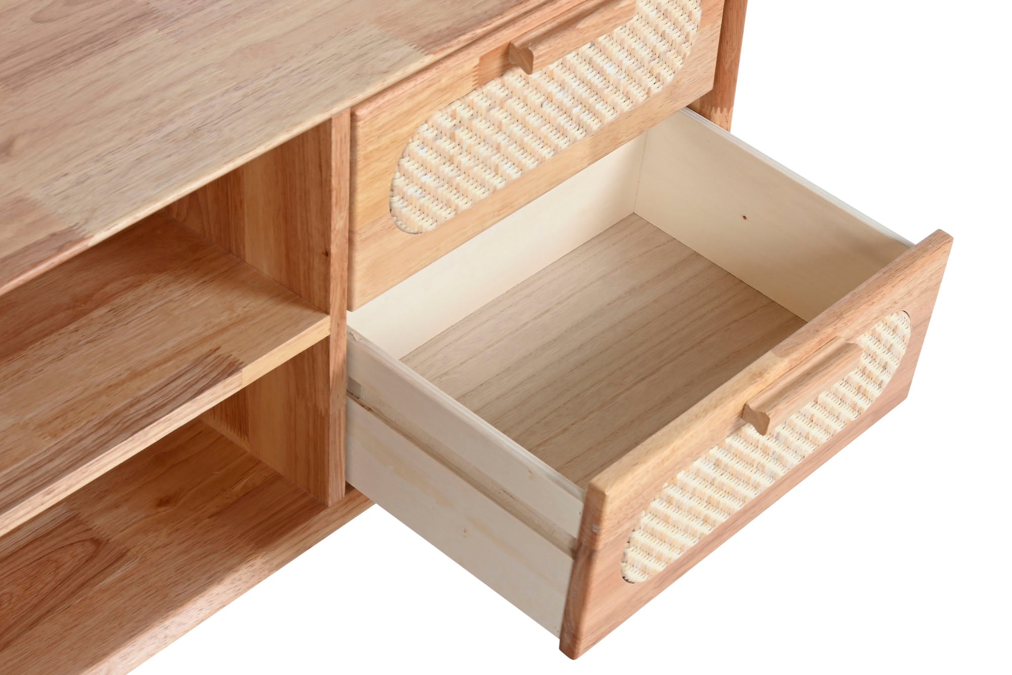 Mueble Tv Rubberwood Ratan 120X30X48 Natural