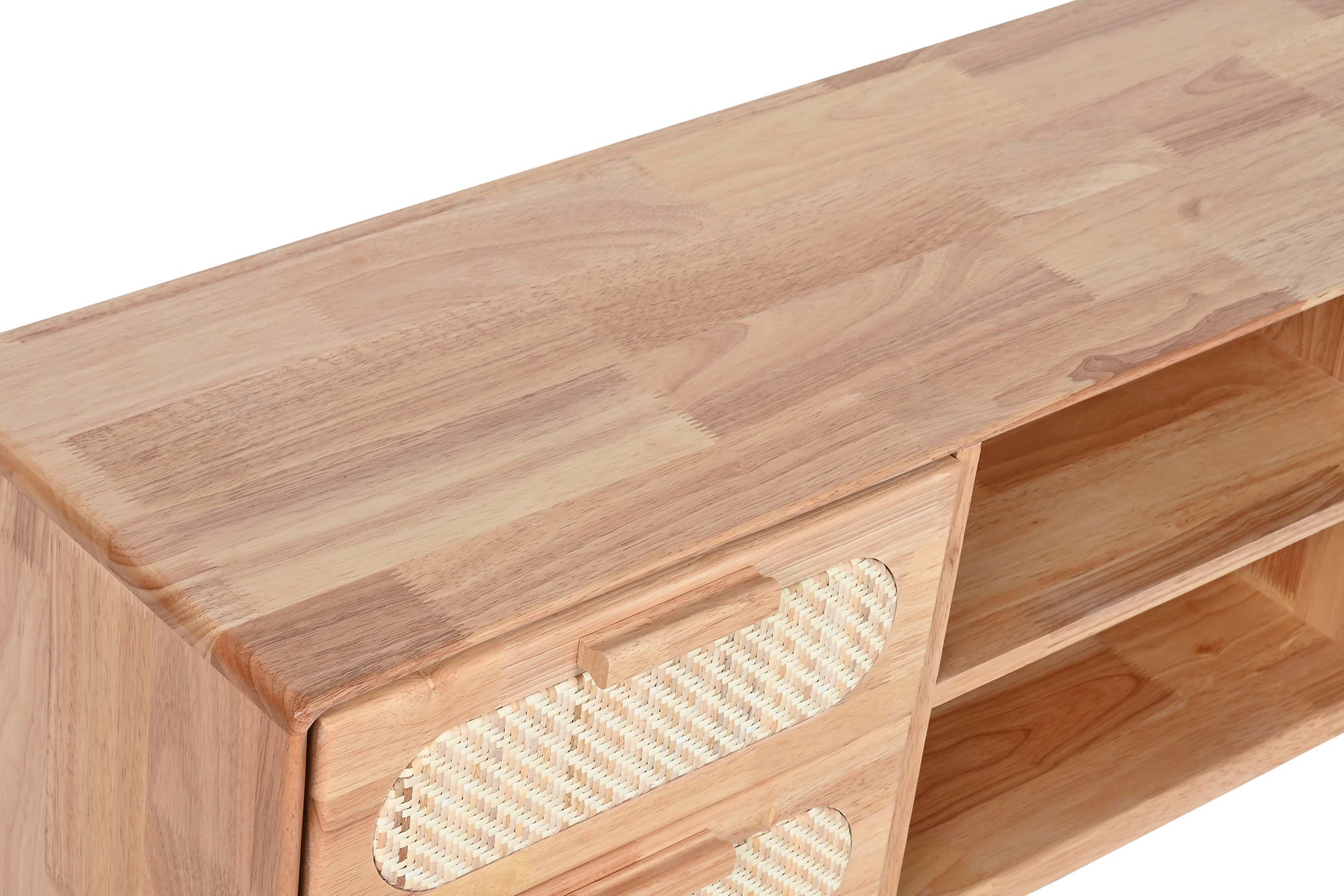 Mueble Tv Rubberwood Ratan 120X30X48 Natural
