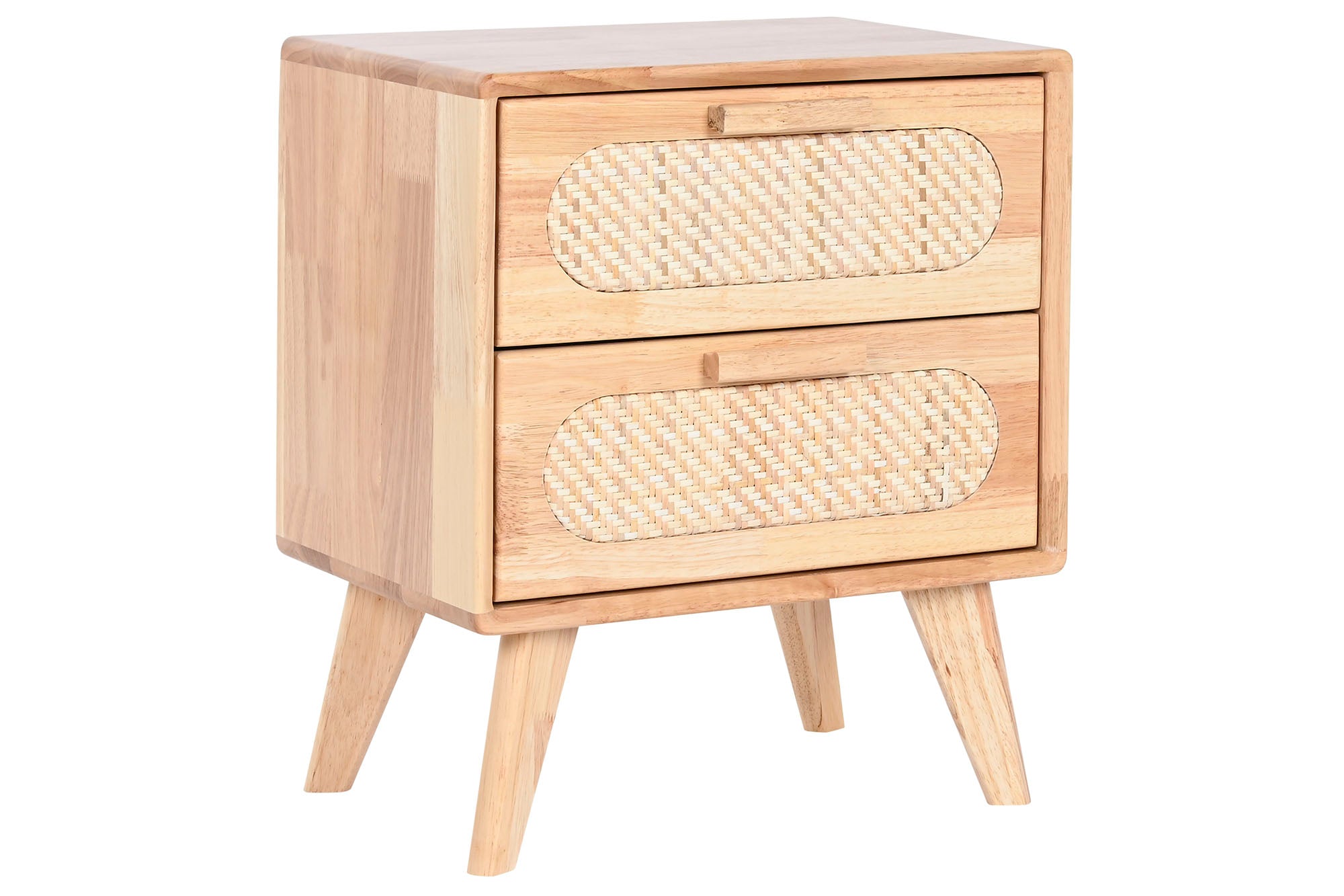Mesa de cabeceira de rattan de madeira de seringueira 40x30x48 7,00