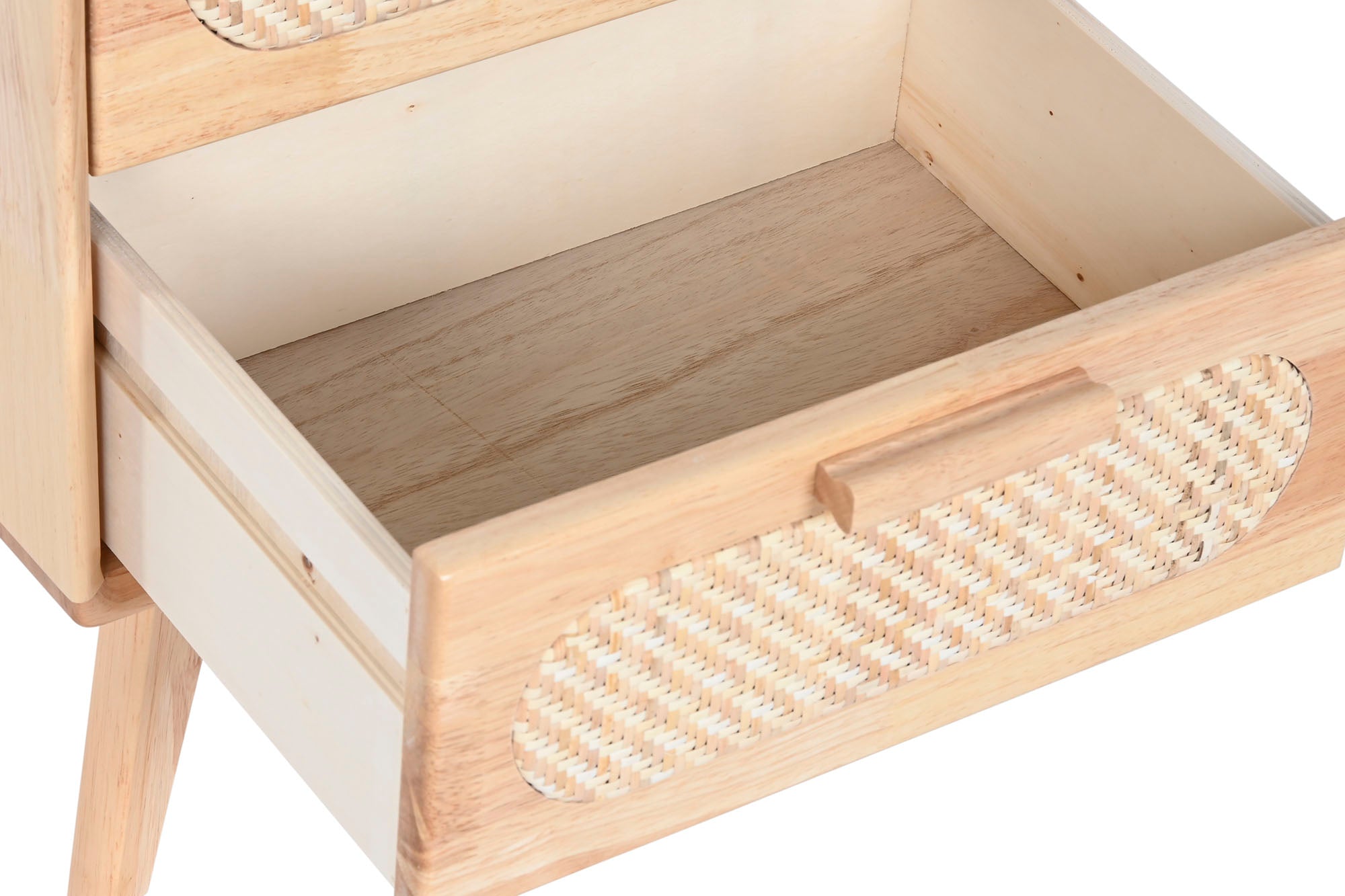 Mesa de cabeceira de rattan de madeira de seringueira 40x30x48 7,00