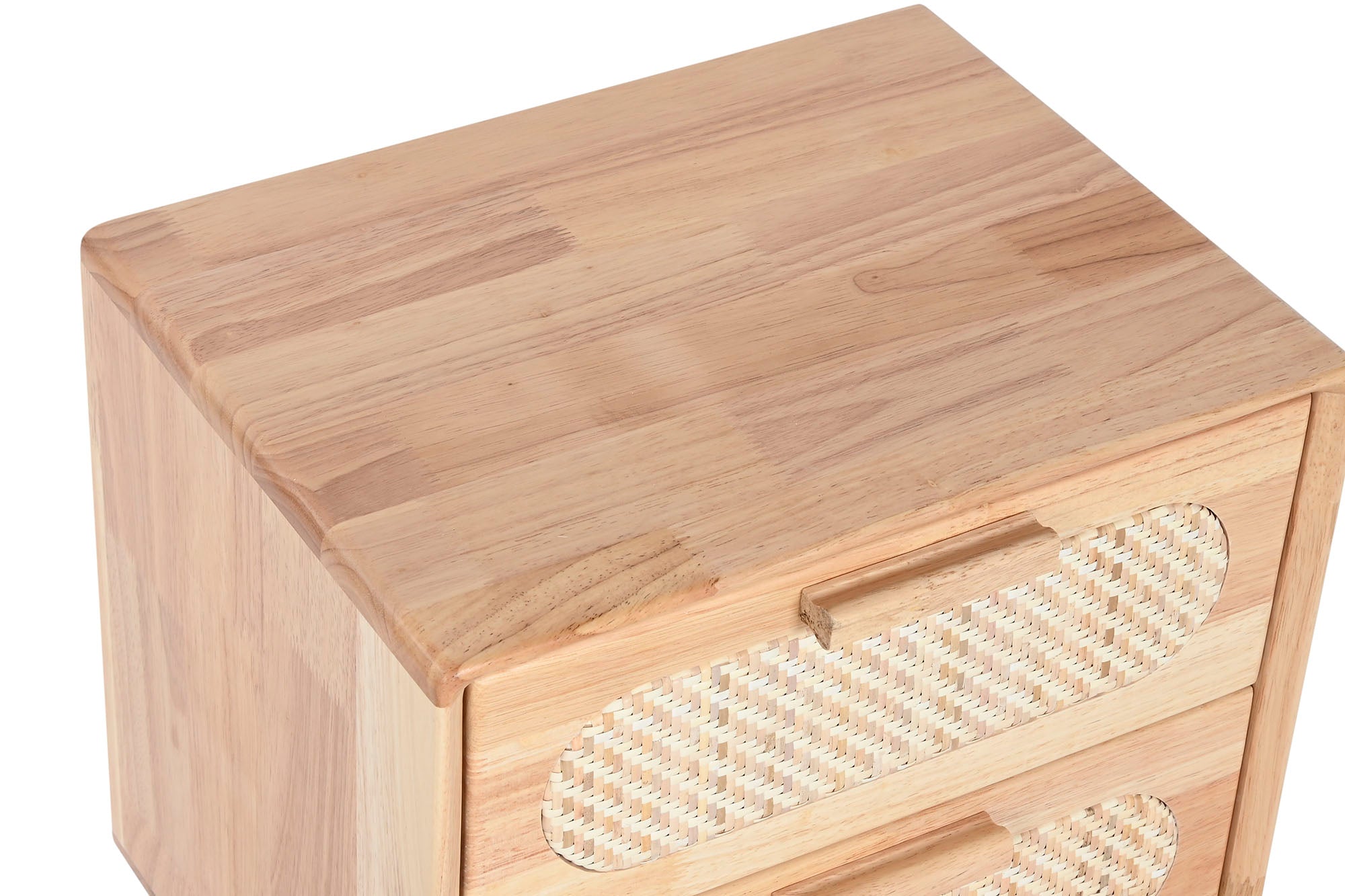 Mesa de cabeceira de rattan de madeira de seringueira 40x30x48 7,00