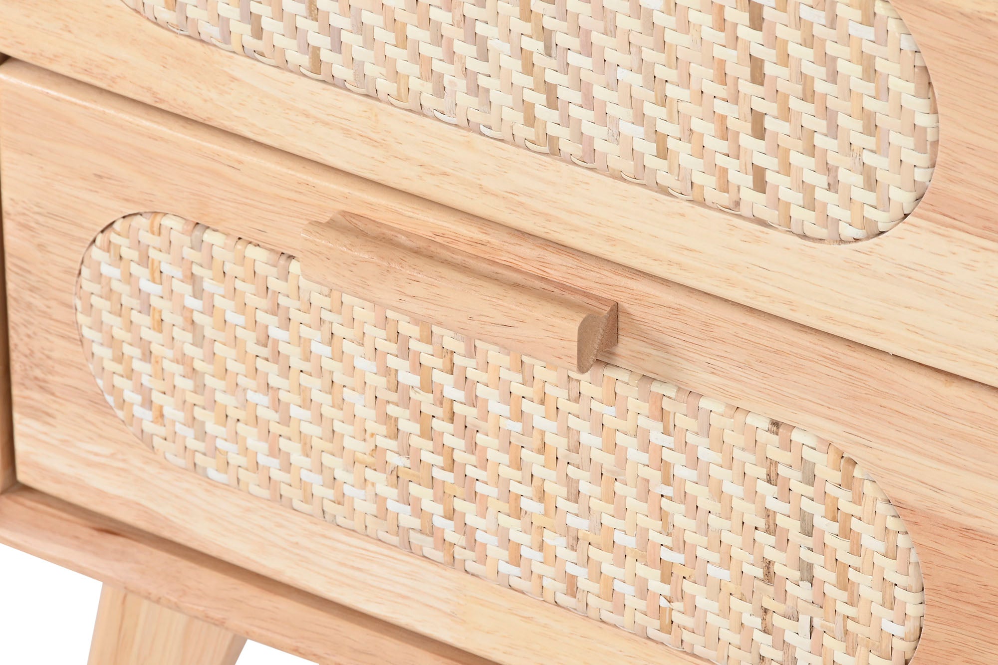 Mesa de cabeceira de rattan de madeira de seringueira 40x30x48 7,00