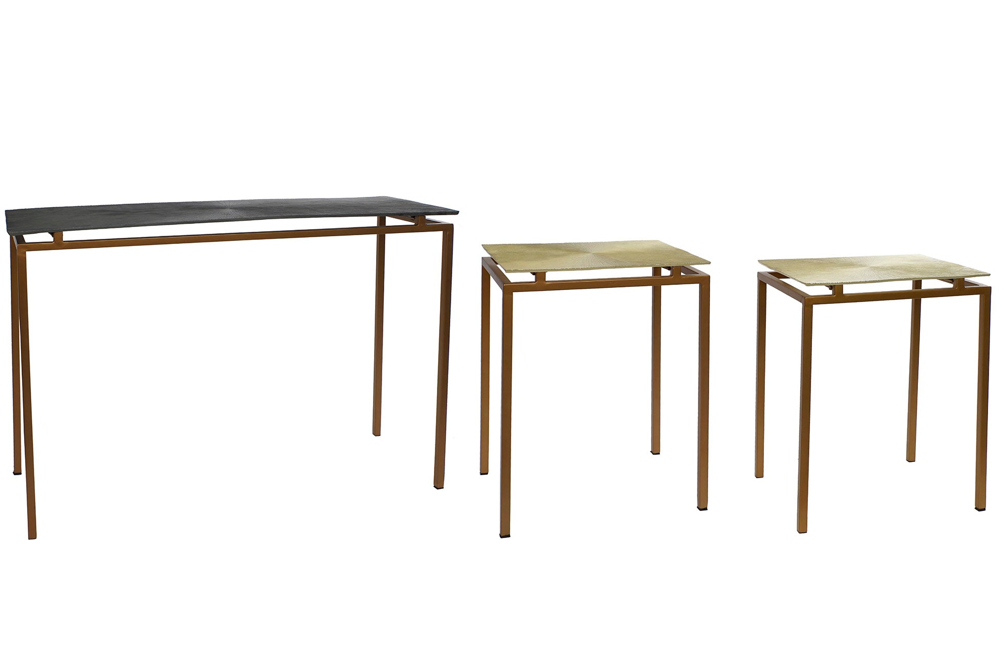 Consola Set 3 Metal Aluminio 109,5X37,5X80 Gris