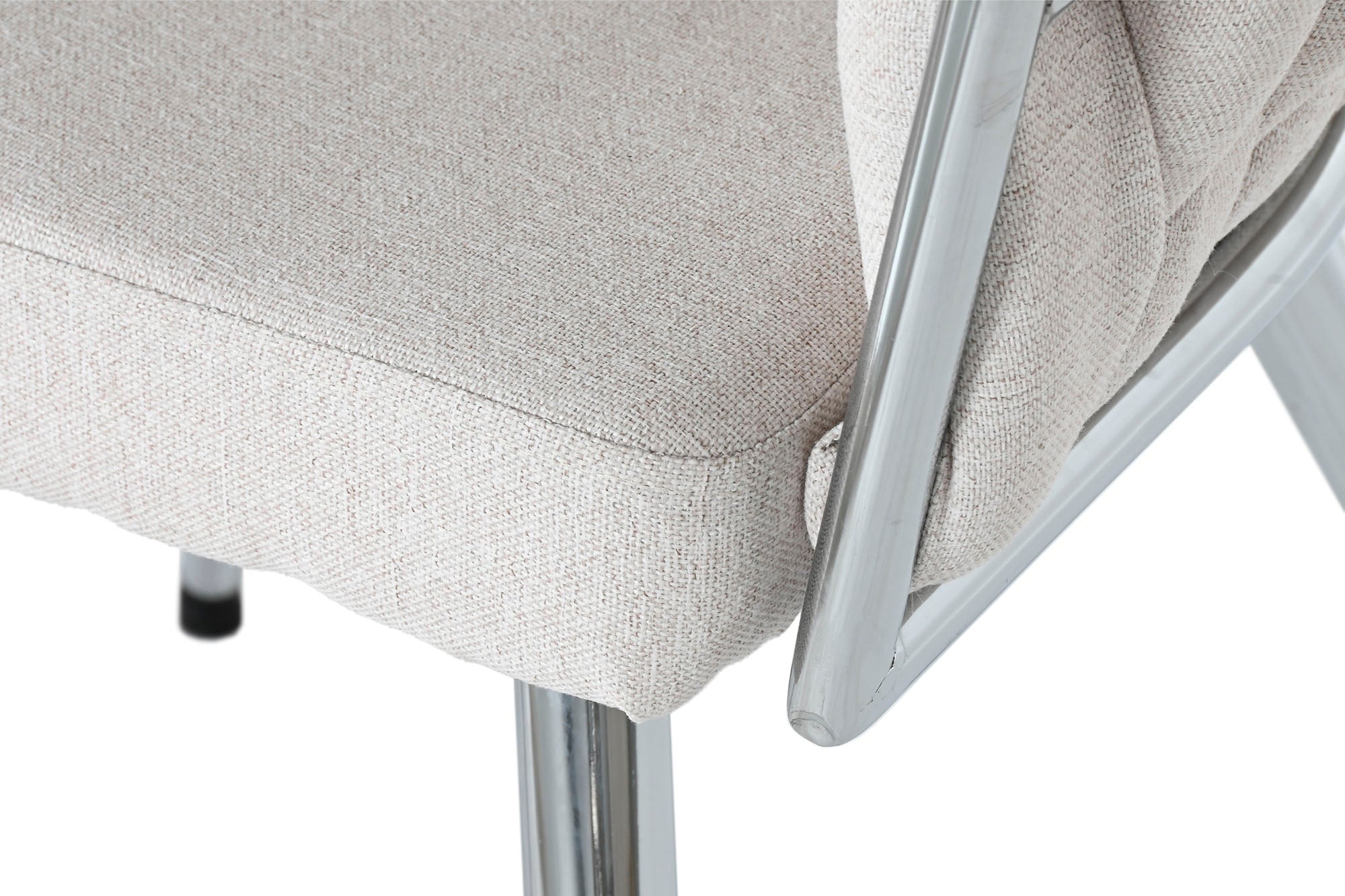 Polyester Metal Chair 48X41.5X76 Beige Braided