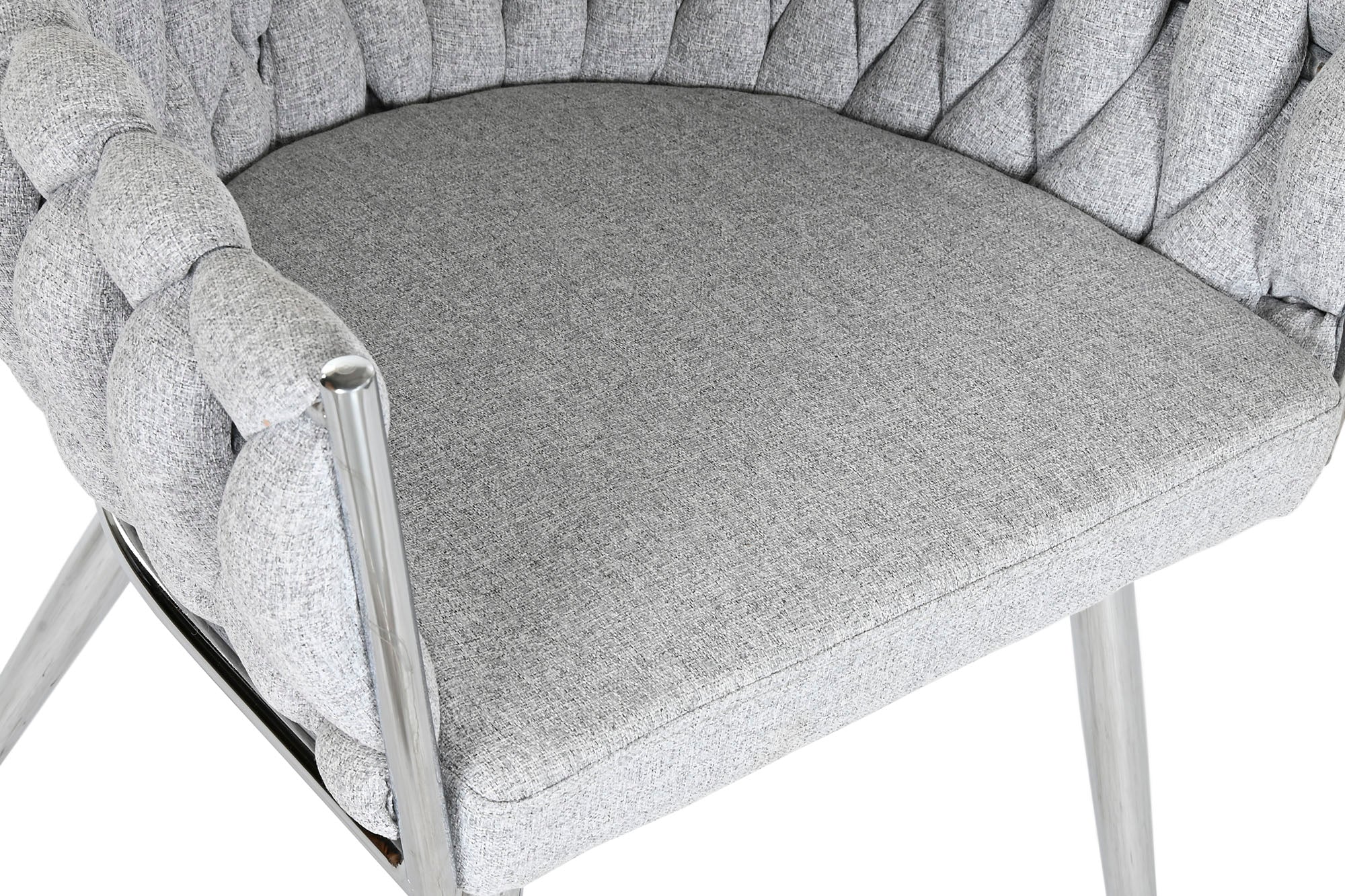 Silla Poliester Metal 48X41,5X76 Trenzada Gris