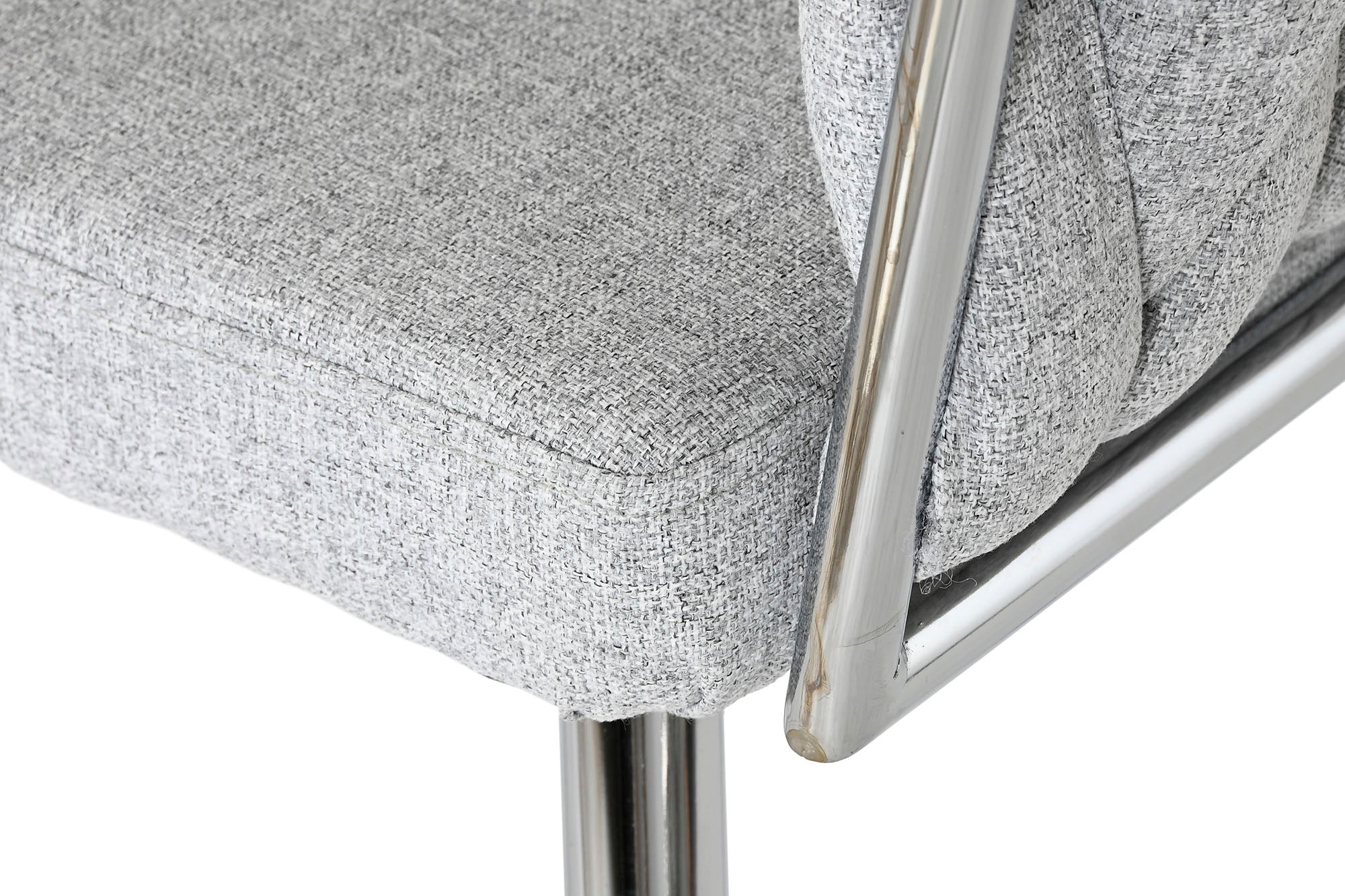 Polyester Metal Chair 48X41.5X76 Gray Braided