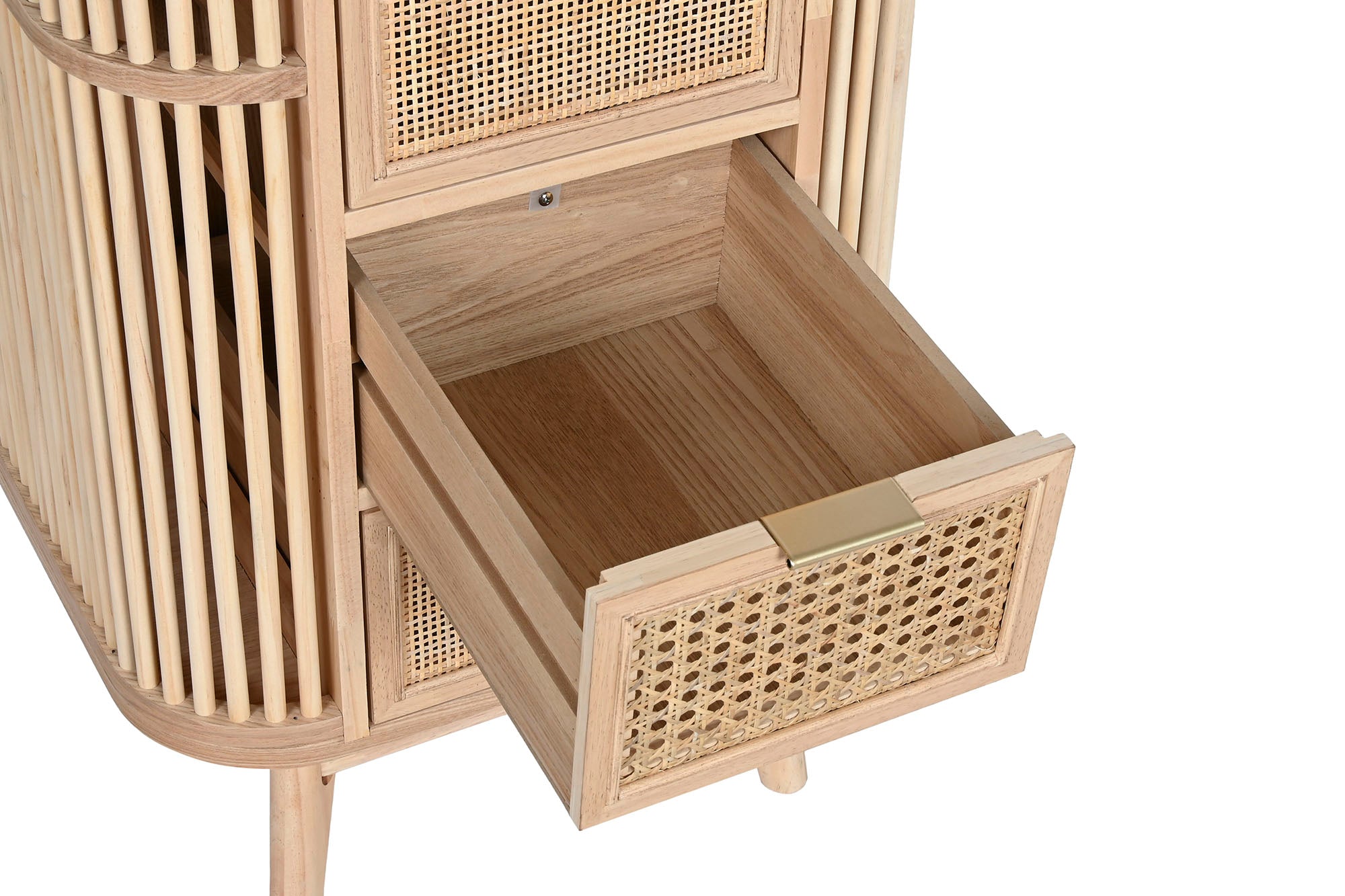 Fir Rattan Chest of Drawers 48x35x105 Natural