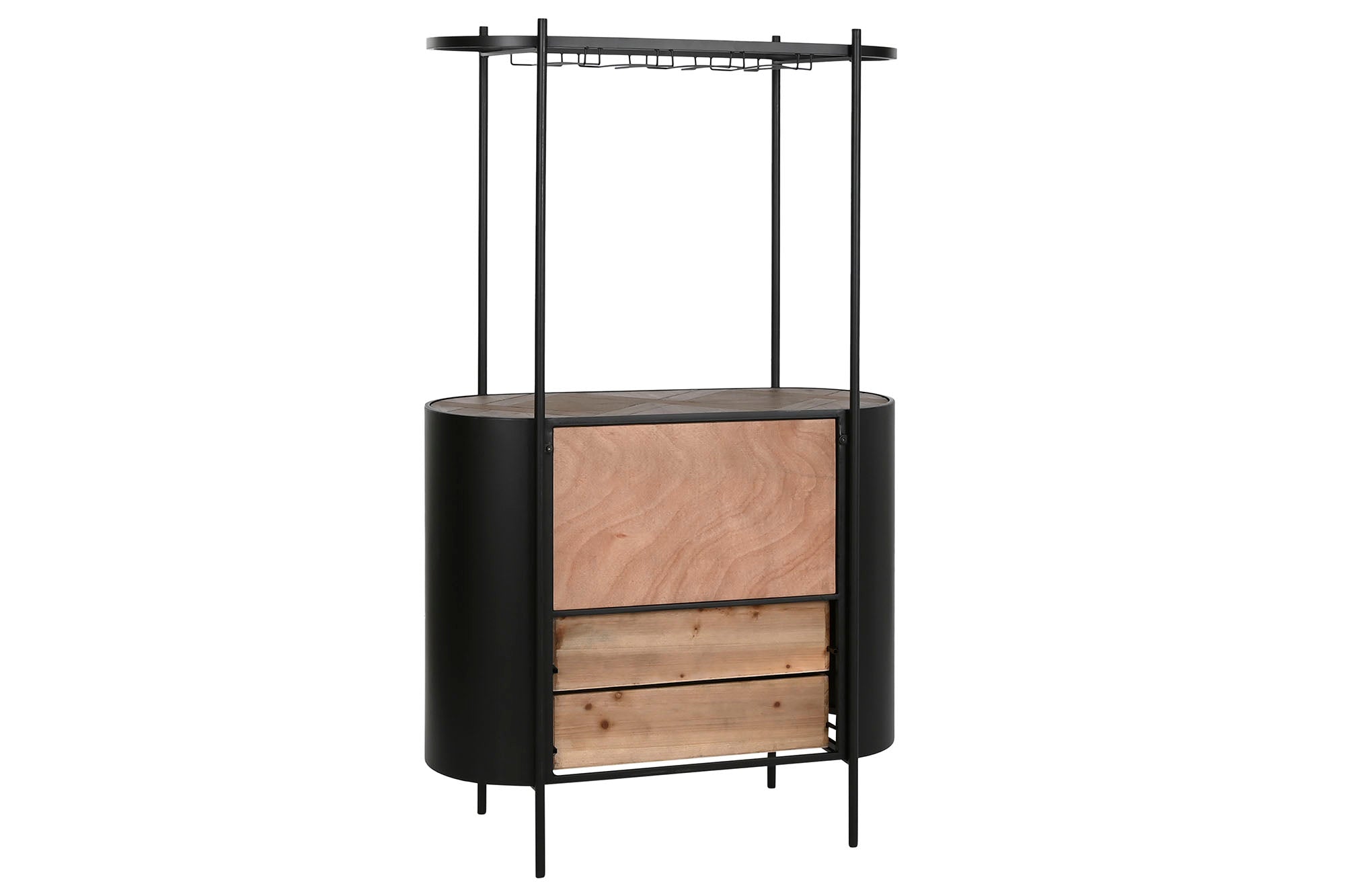 Porta-garrafas de metal Fir 90x36x150 preto