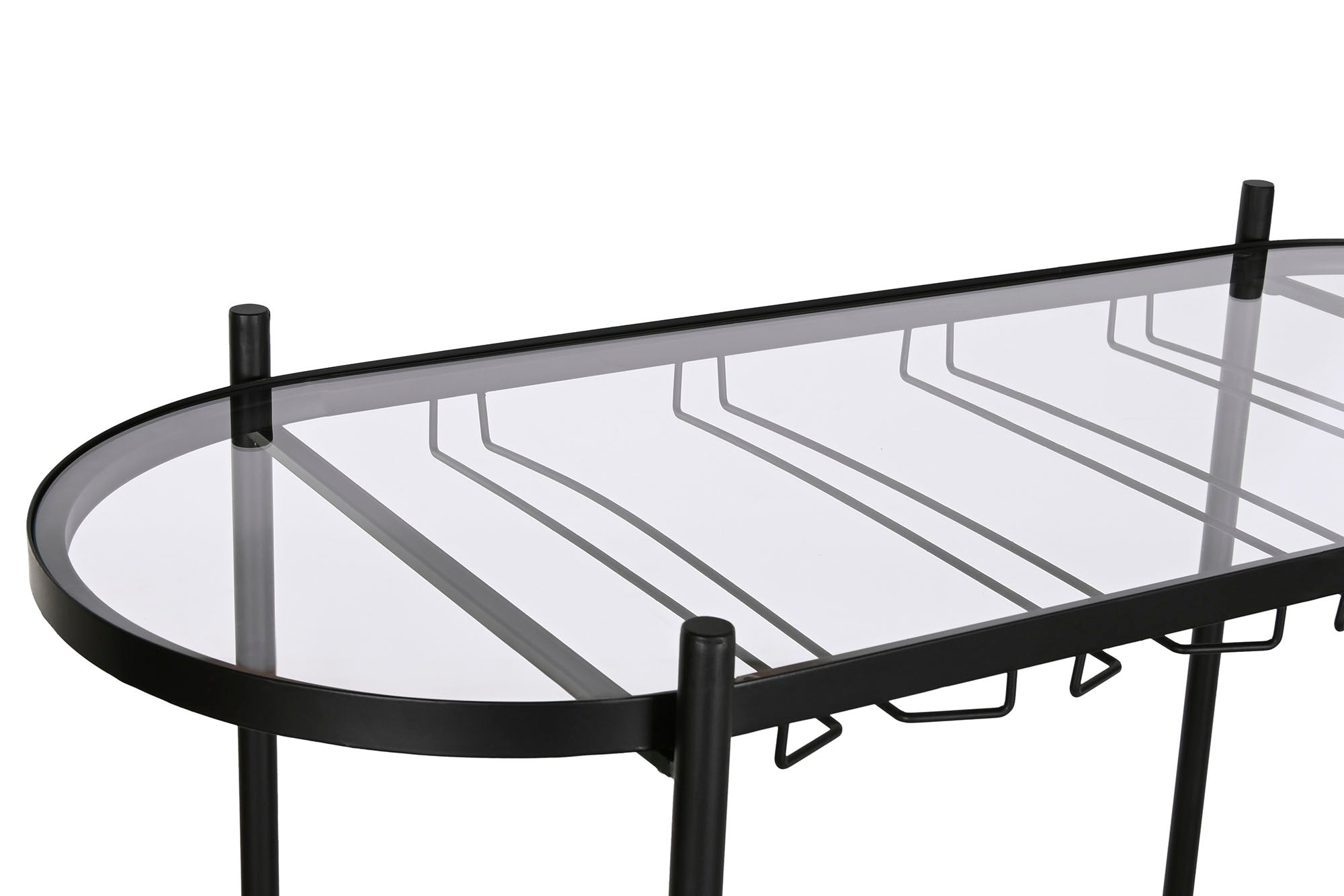 Porta-garrafas de metal Fir 90x36x150 preto