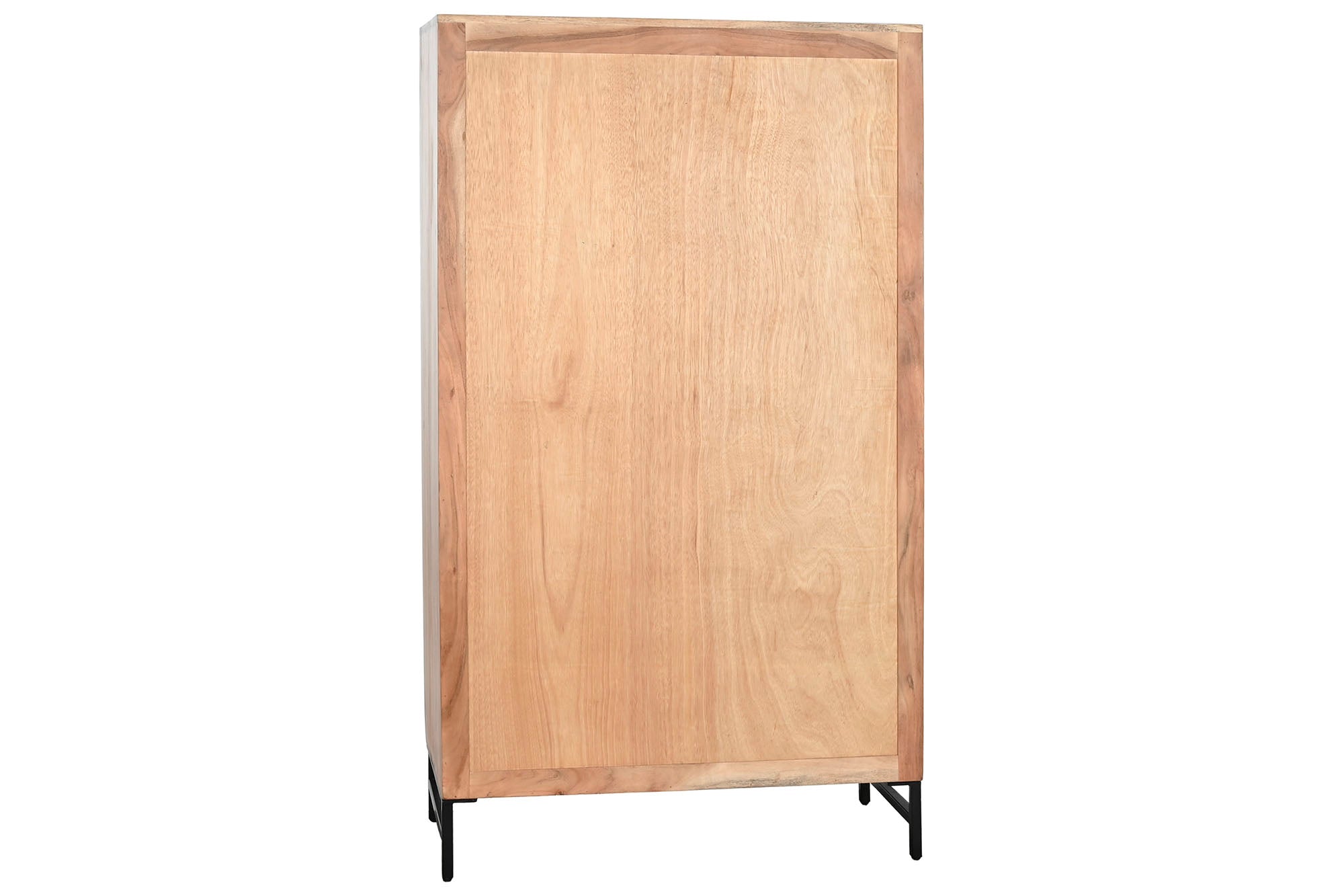 Armario Acacia Metal 90X40X161 Marron