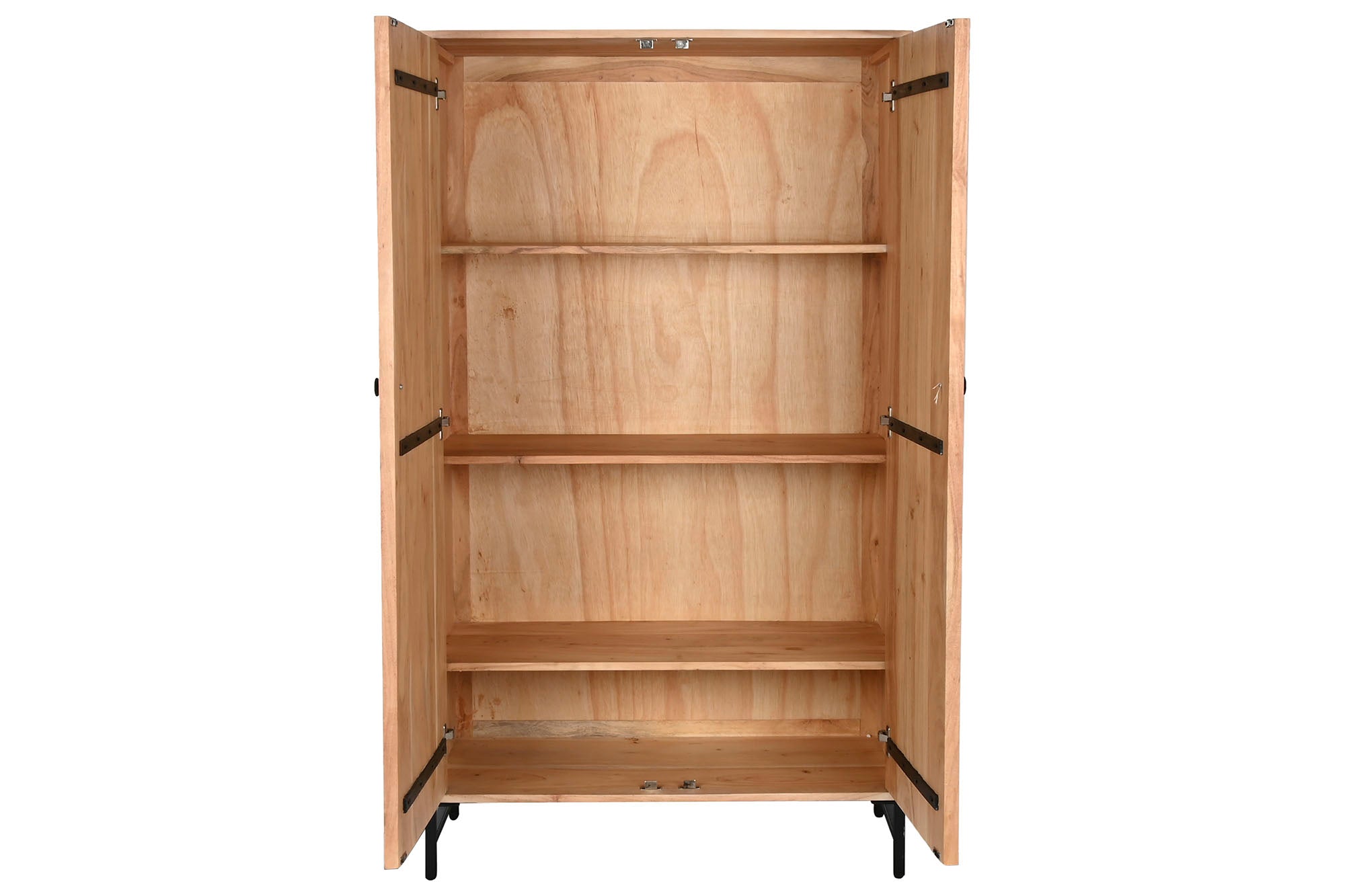 Armario Acacia Metal 90X40X161 Marron
