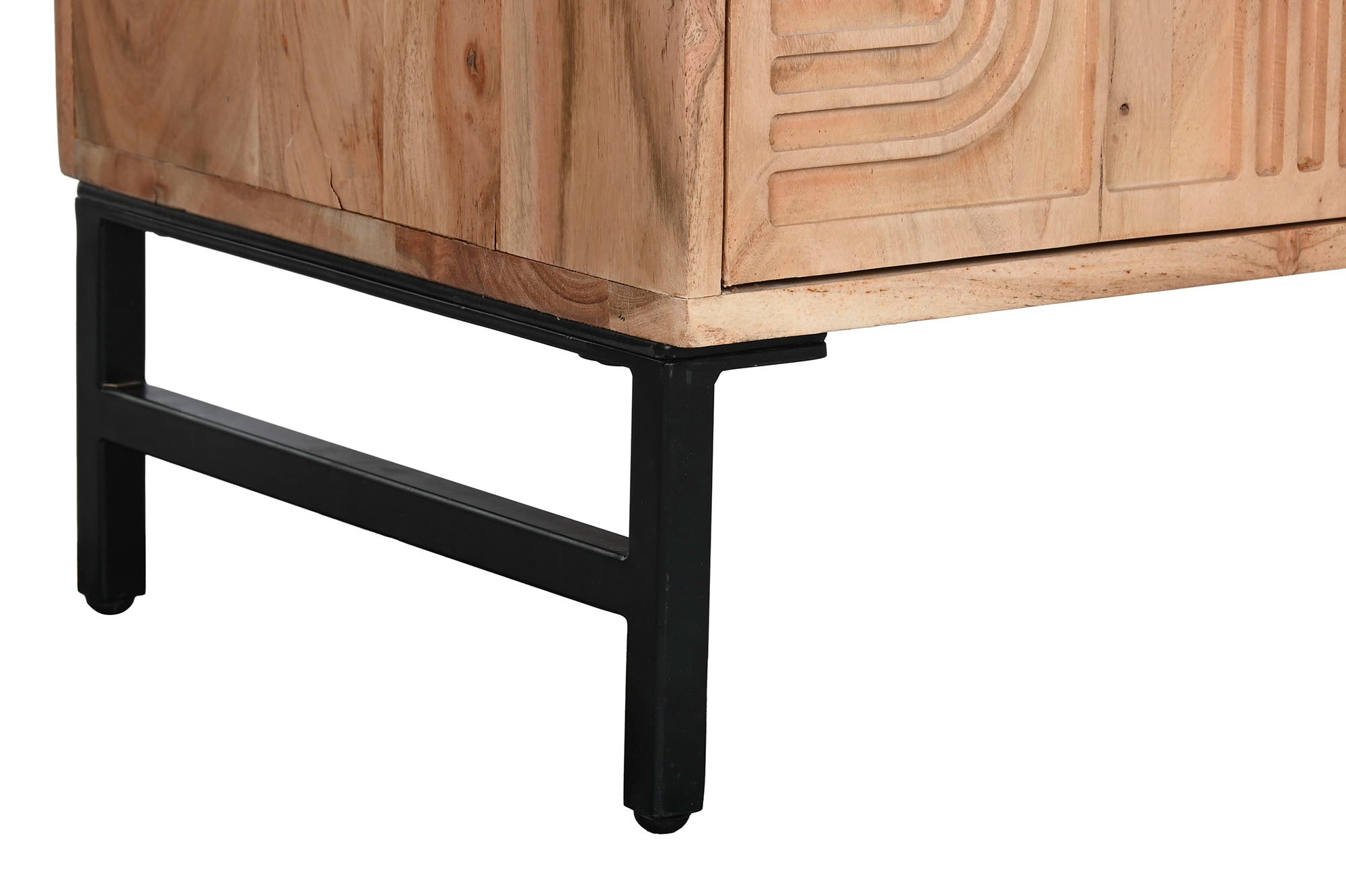 Armario Acacia Metal 90X40X161 Marron