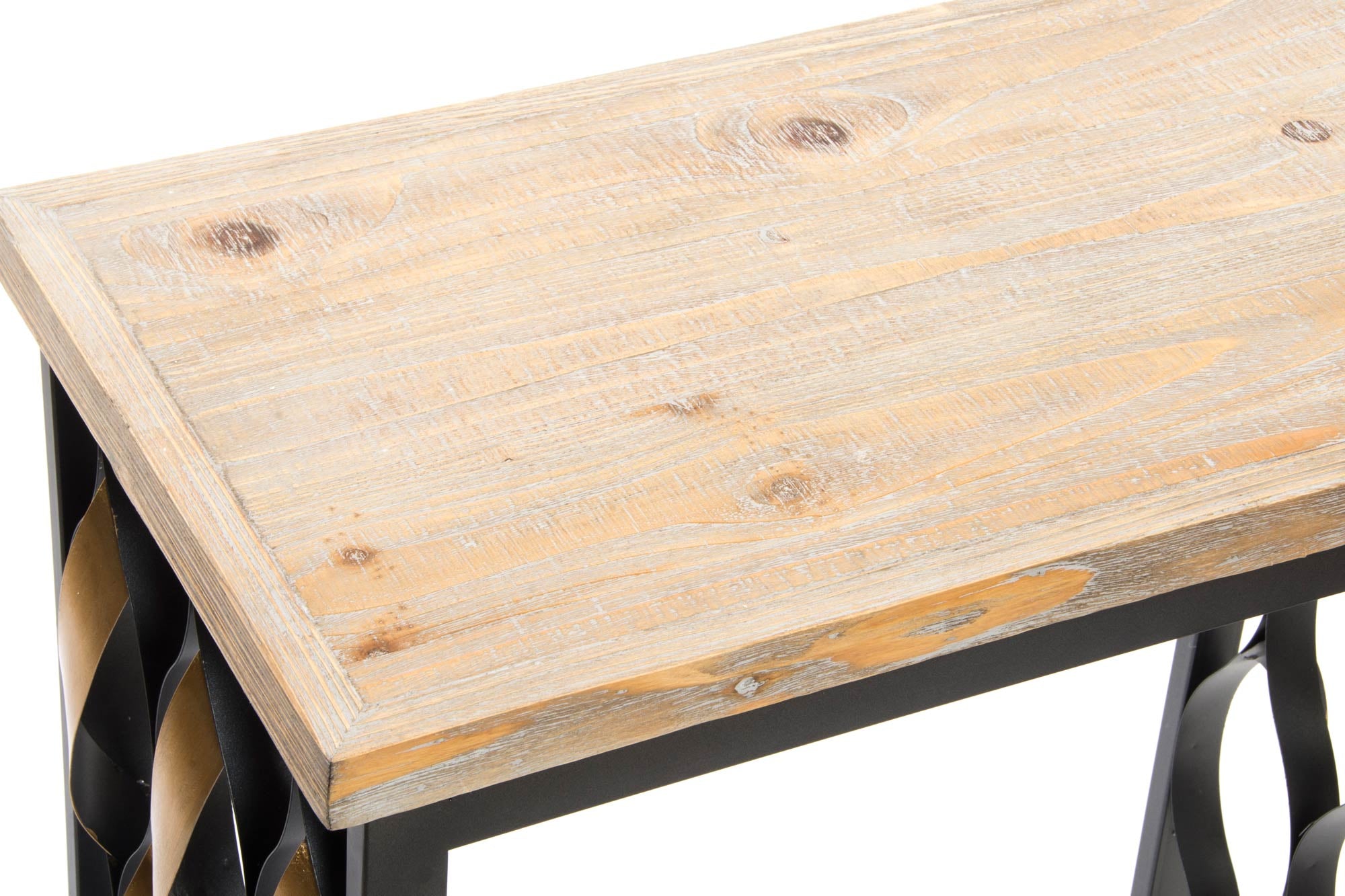 Industrial Wood Side Table Set of 2 64x34x65cm