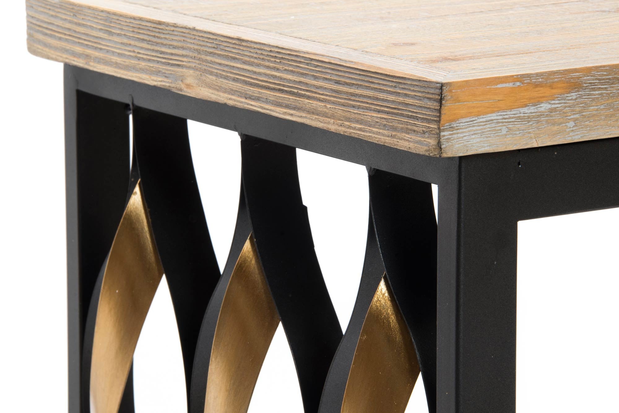 Industrial Wood Side Table Set of 2 64x34x65cm